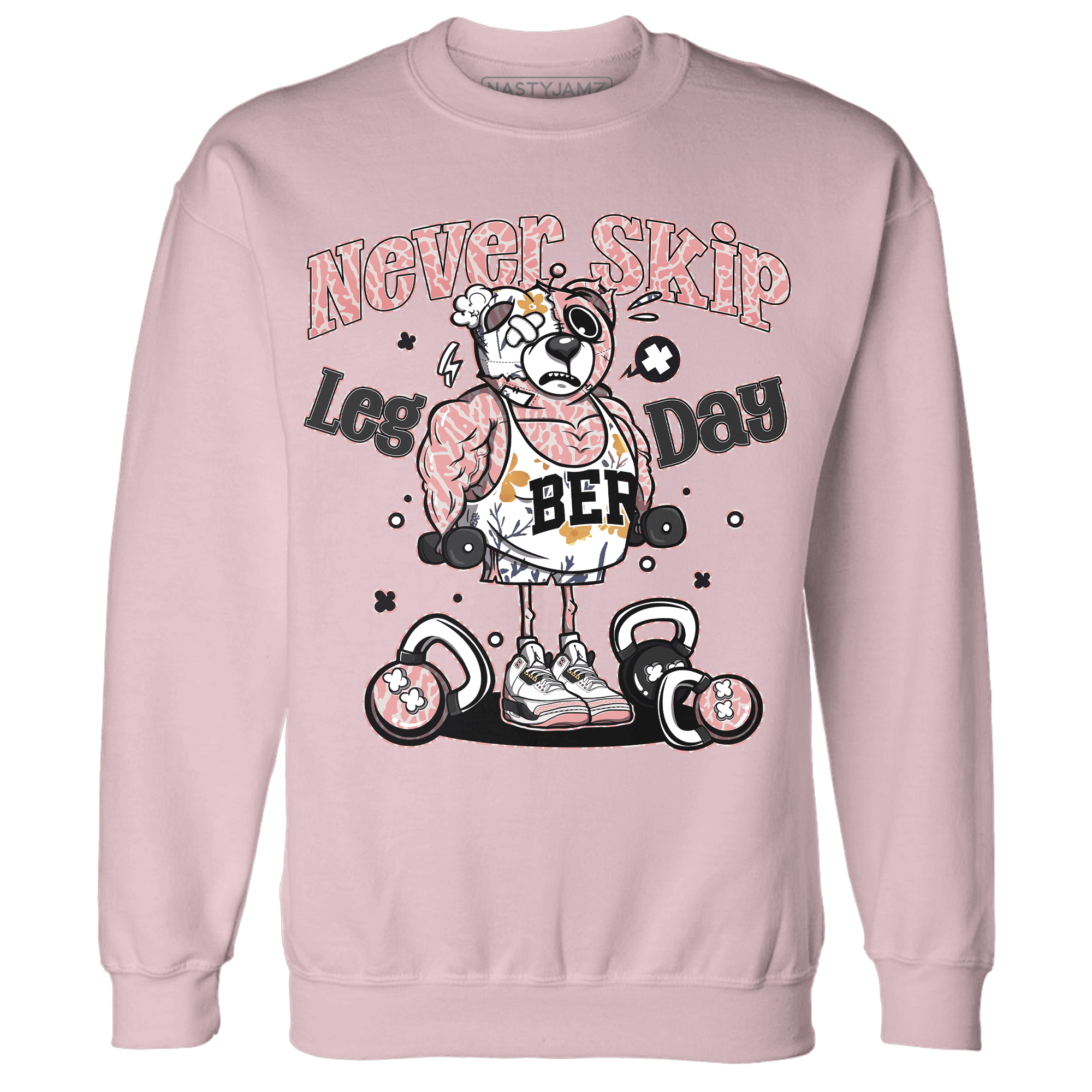 Red Stardust 3s Sweatshirt Match Leg Day BER - NastyJamz