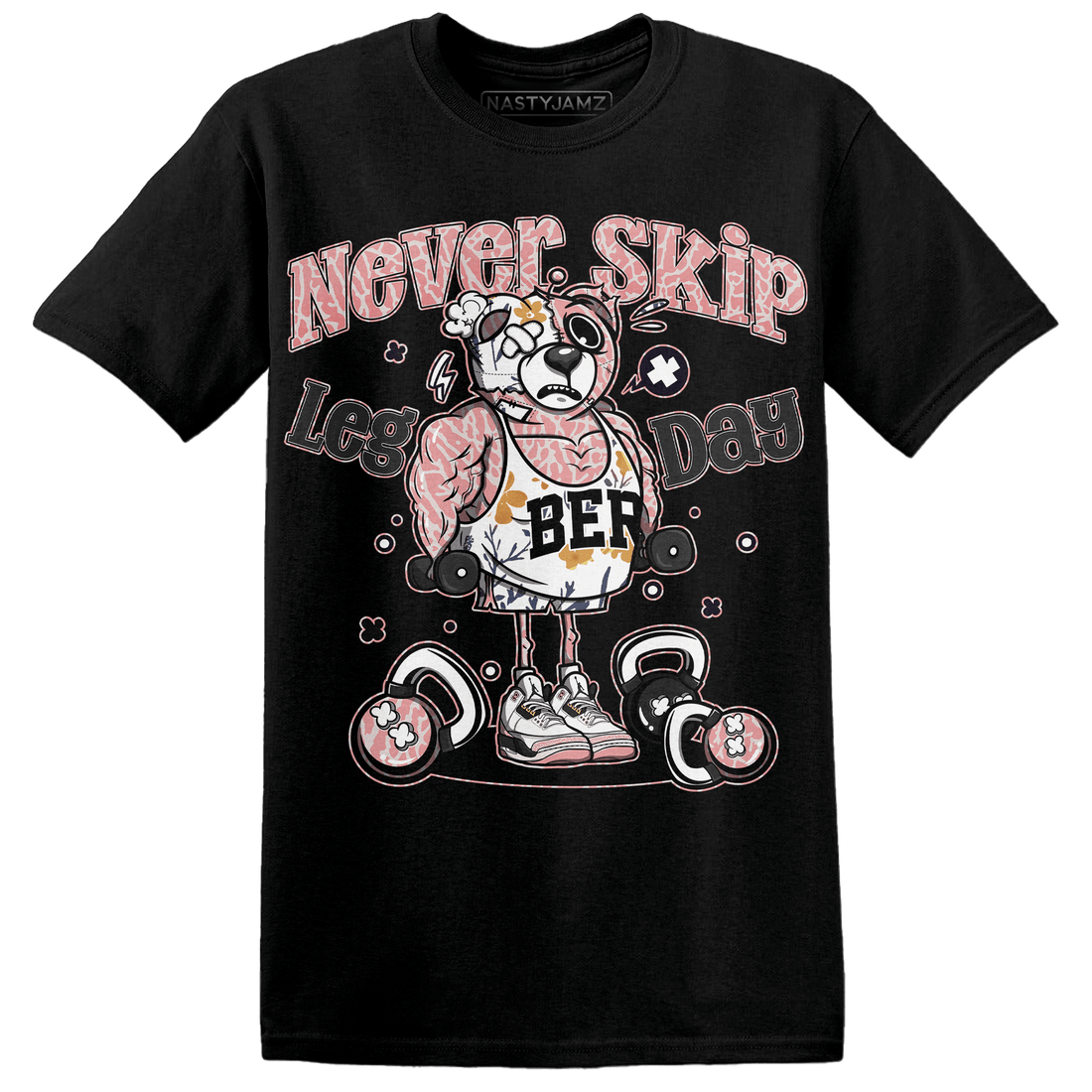 Red Stardust 3s T Shirt Match Leg Day BER - NastyJamz