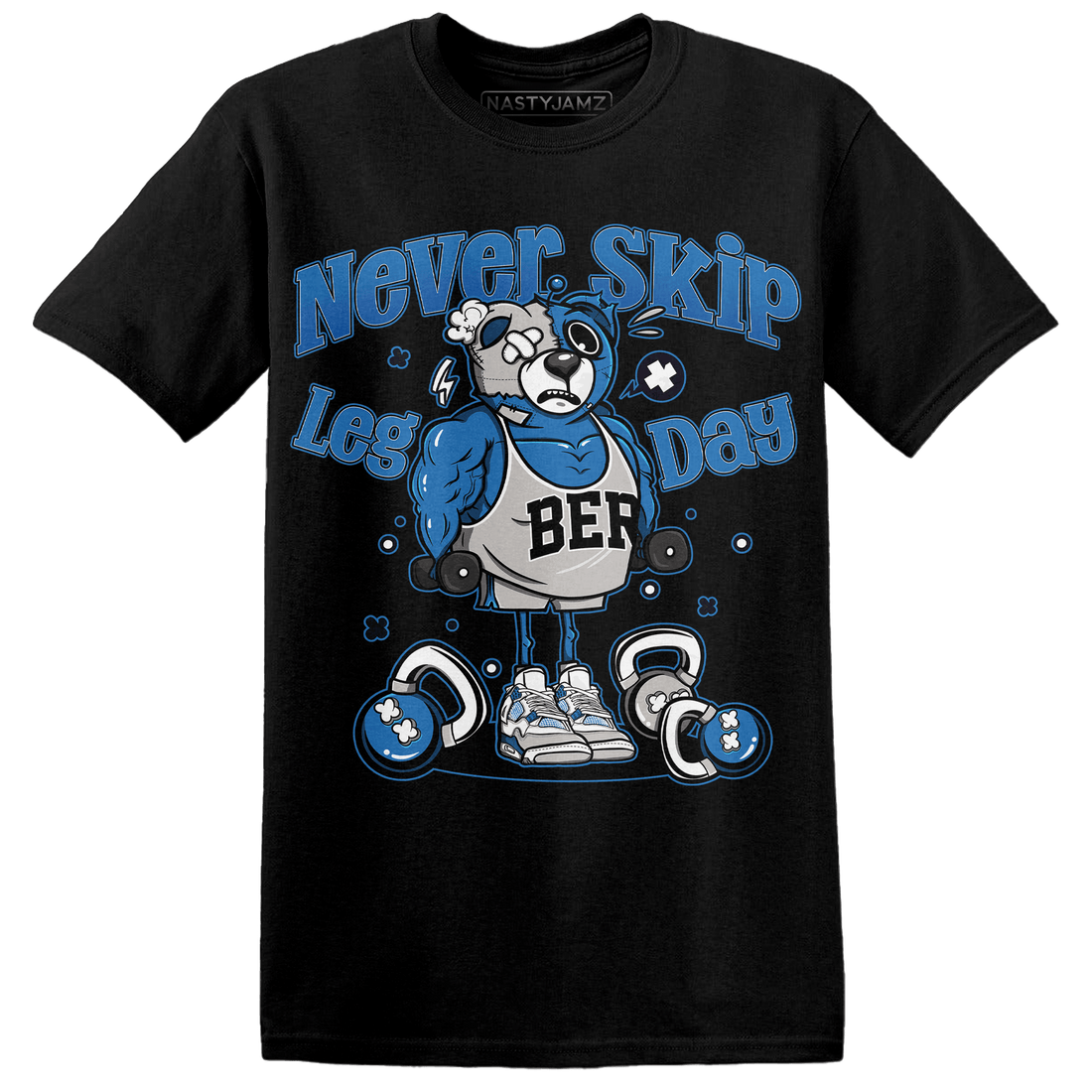 Industrial Blue 4s T Shirt Match Leg Day BER - NastyJamz