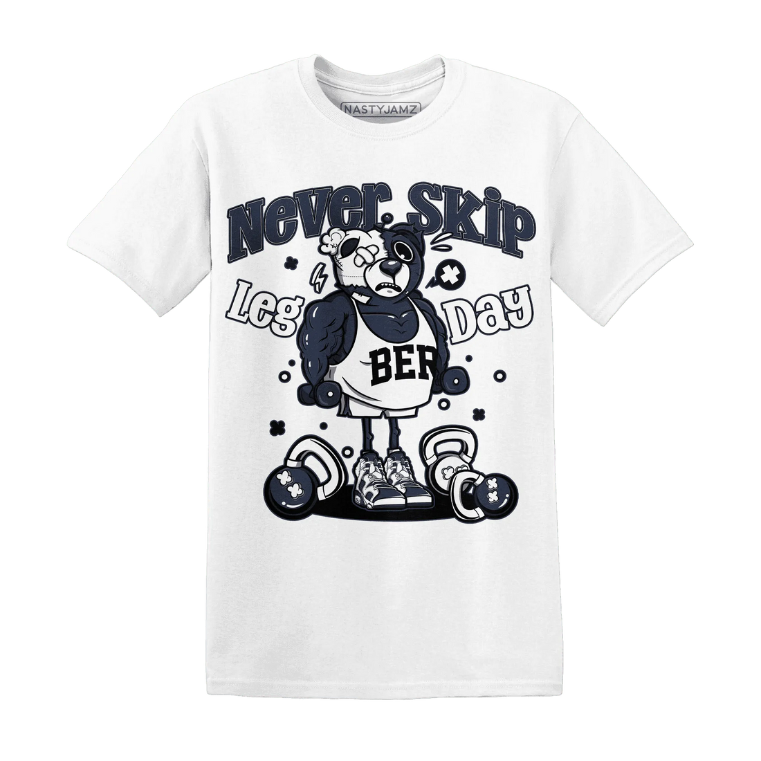 White-Navy-6s-T-Shirt-Match-Leg-Day-BER