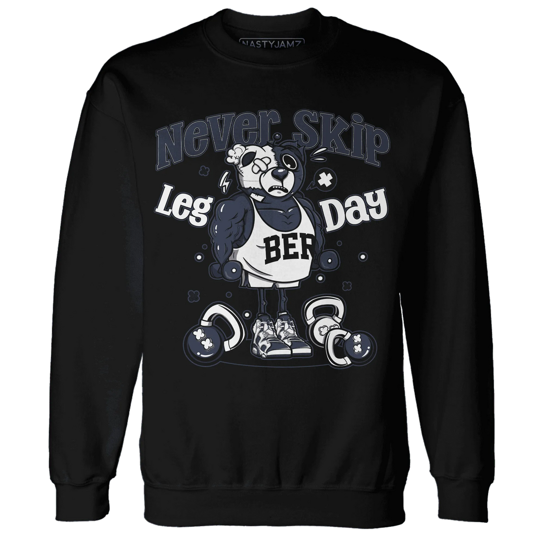 White-Navy-6s-Sweatshirt-Match-Leg-Day-BER