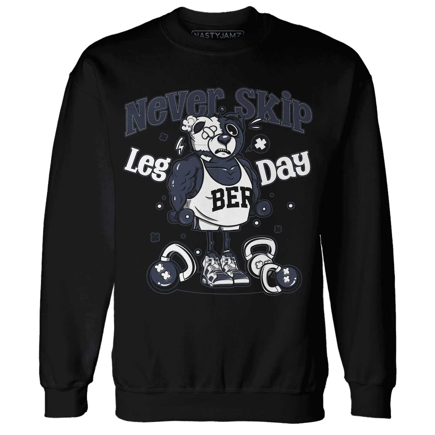 White-Navy-6s-Sweatshirt-Match-Leg-Day-BER