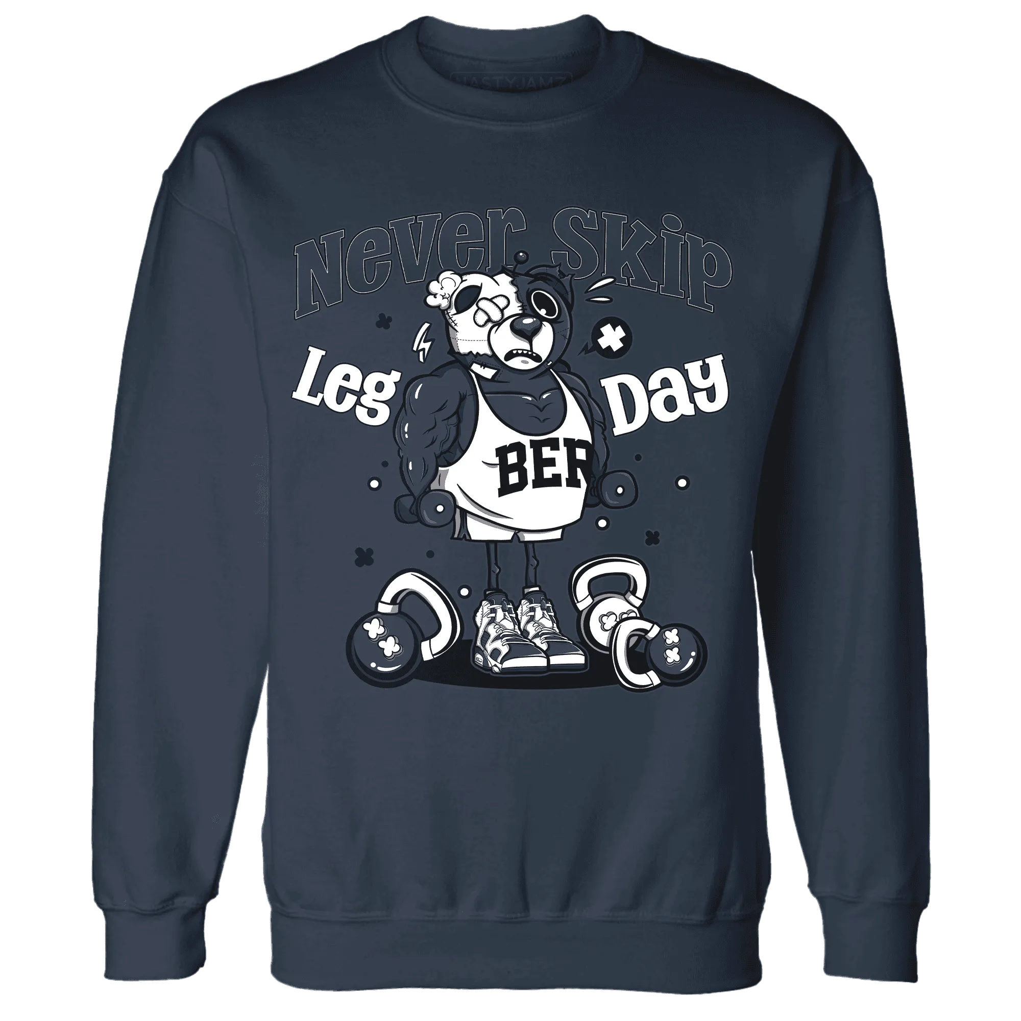 White-Navy-6s-Sweatshirt-Match-Leg-Day-BER