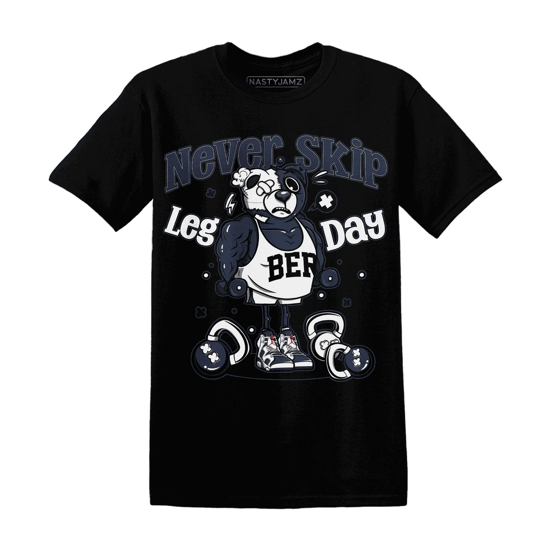 White-Navy-6s-T-Shirt-Match-Leg-Day-BER
