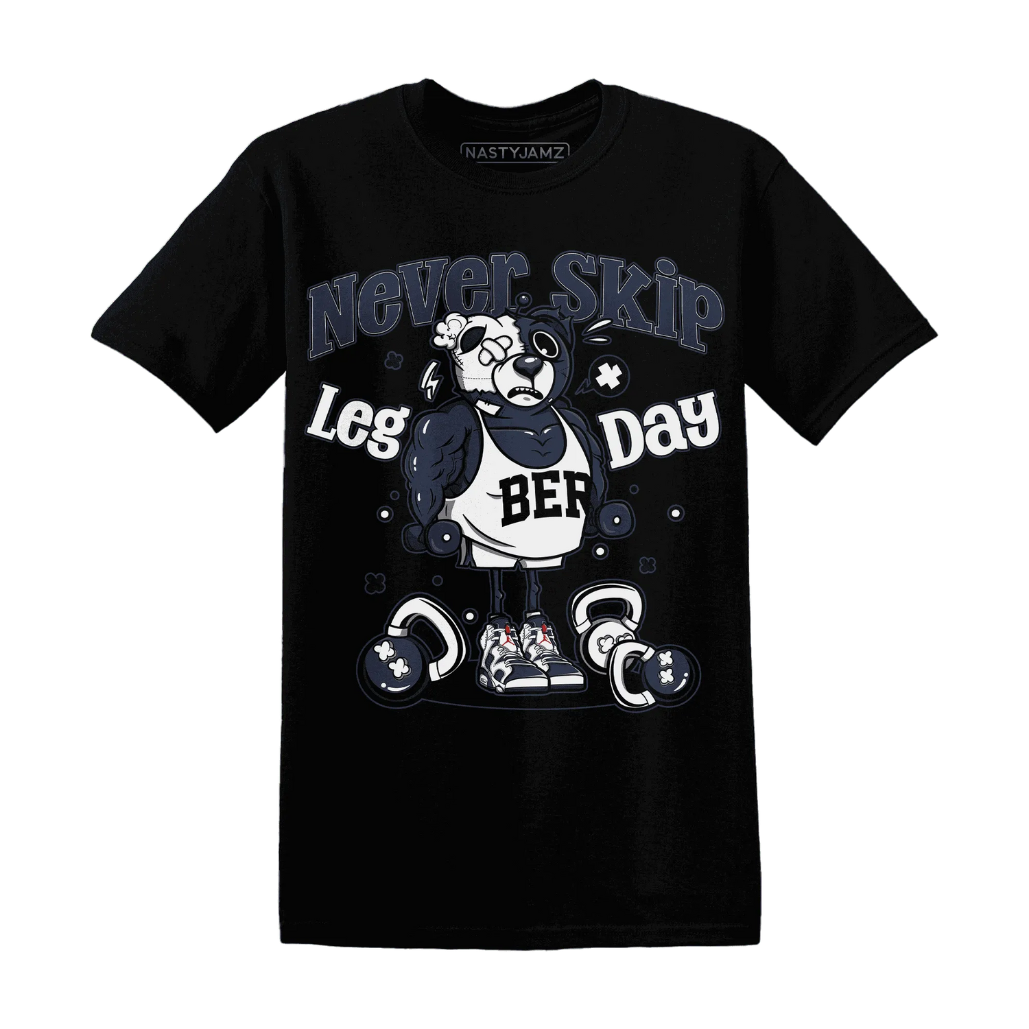 White-Navy-6s-T-Shirt-Match-Leg-Day-BER
