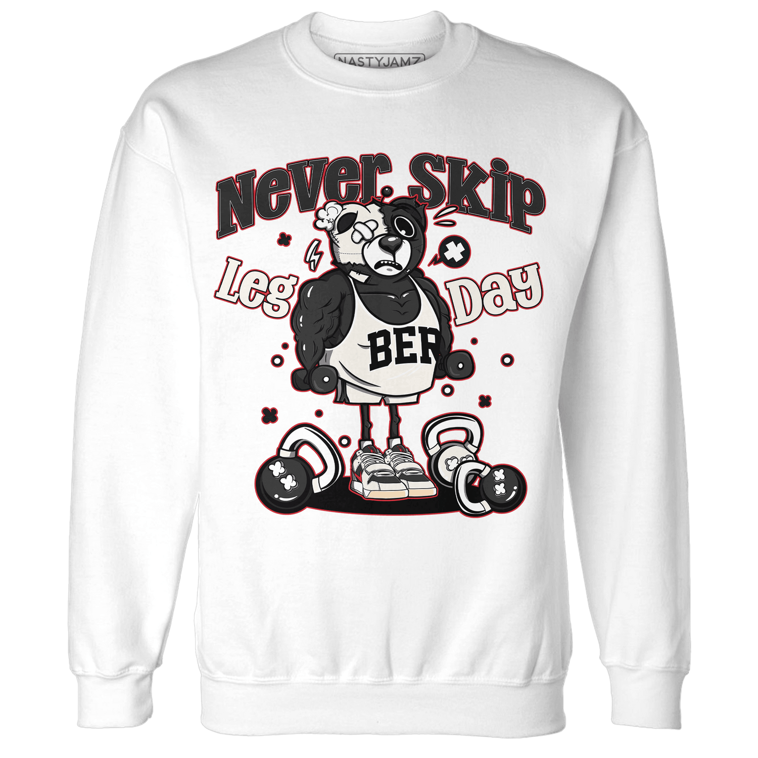 Jumman Jack University Red Sweatshirt Match Leg Day BER - NastyJamz