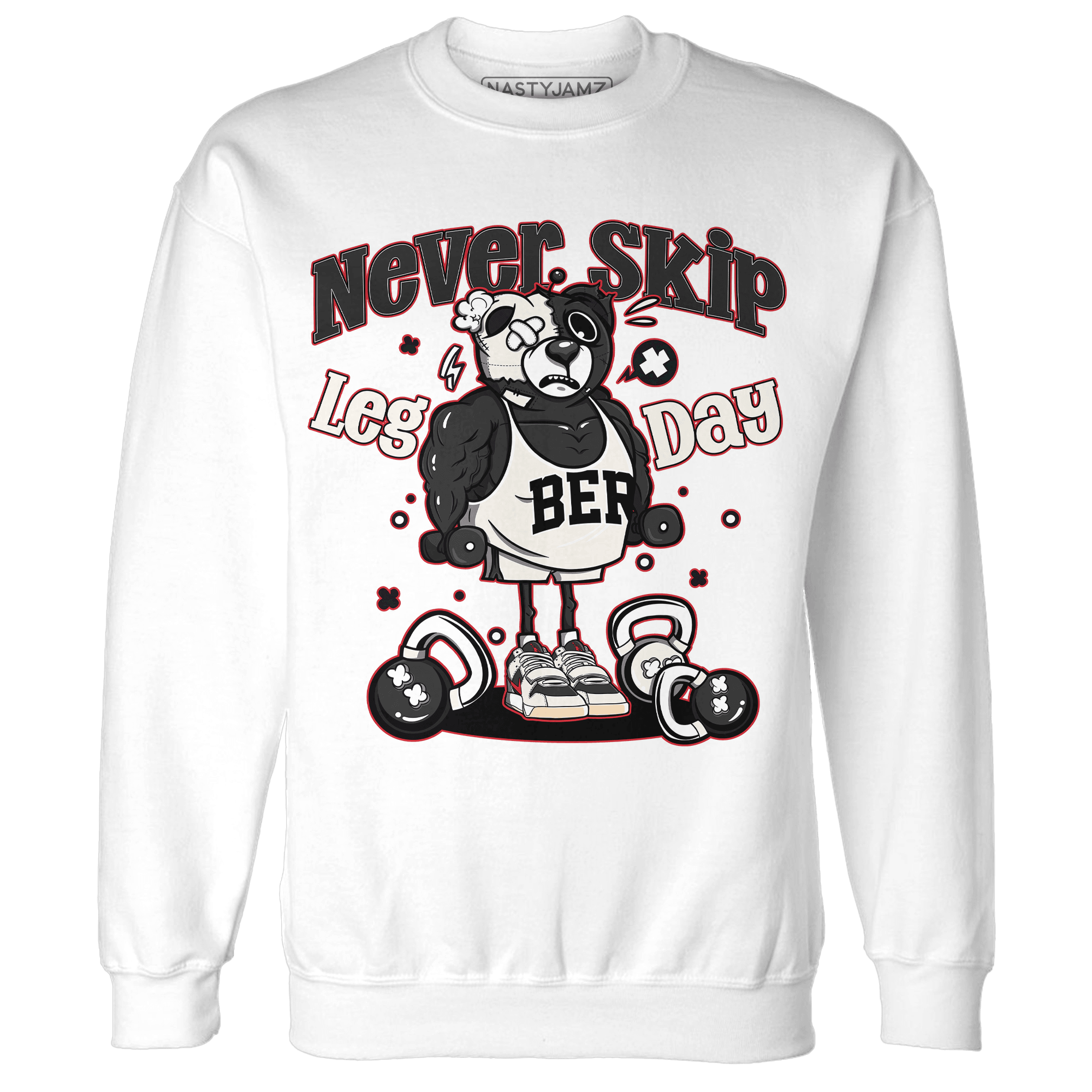 Jumman Jack University Red Sweatshirt Match Leg Day BER - NastyJamz