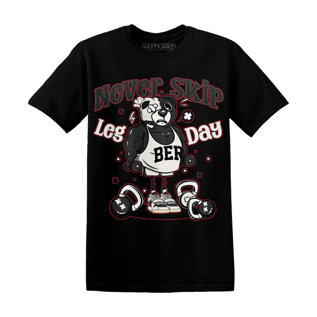 Jumman Jack University Red T Shirt Match Leg Day BER - NastyJamz