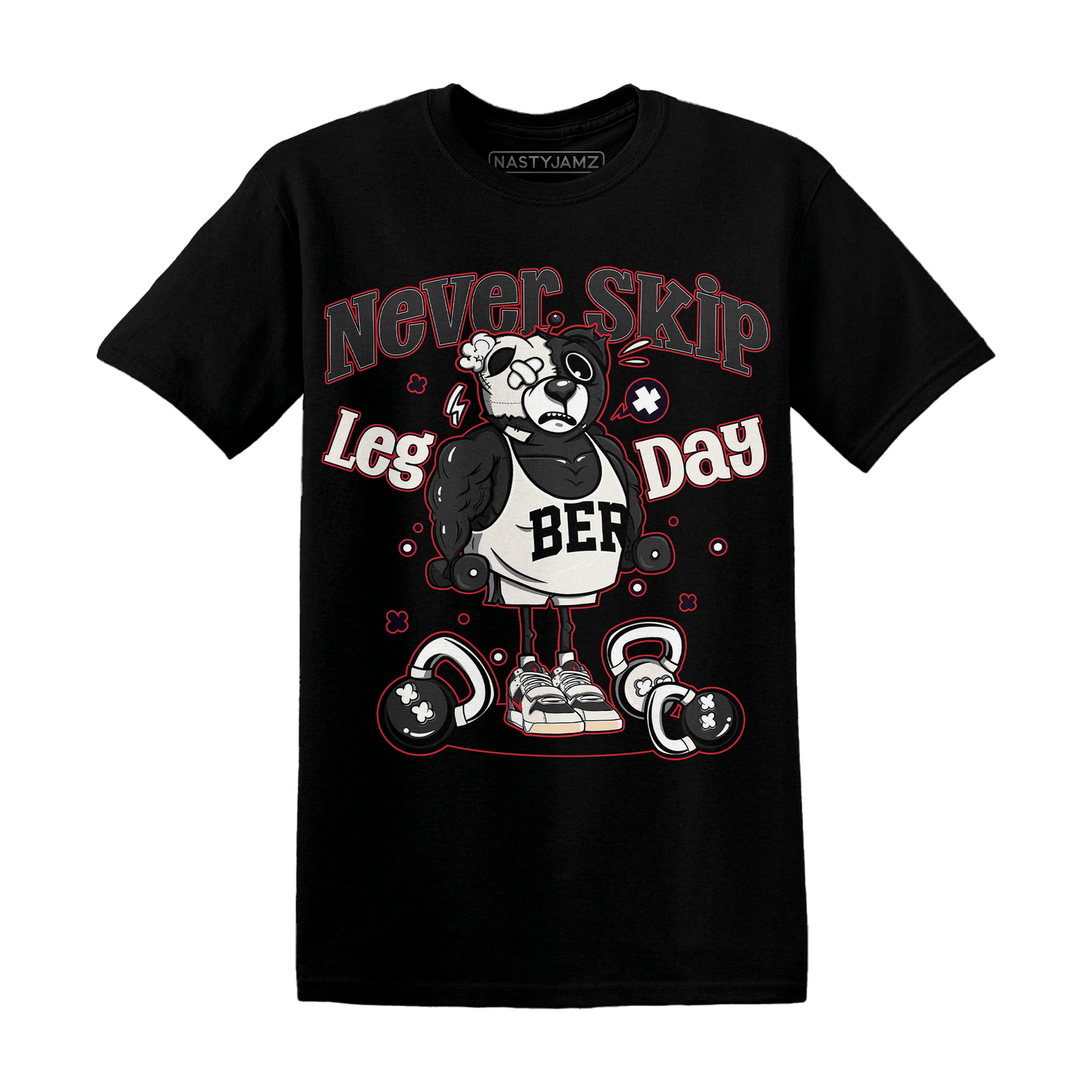 Jumman Jack University Red T Shirt Match Leg Day BER - NastyJamz