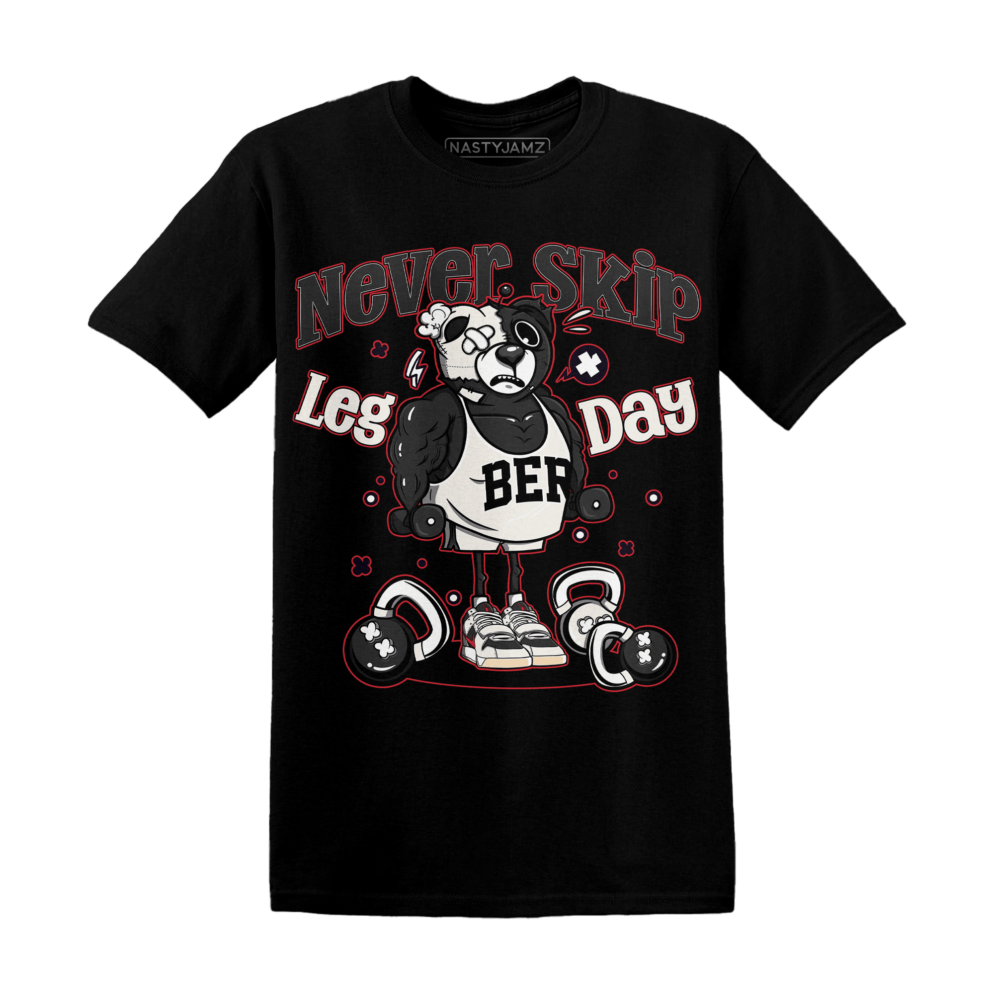 Jumman Jack University Red T Shirt Match Leg Day BER - NastyJamz