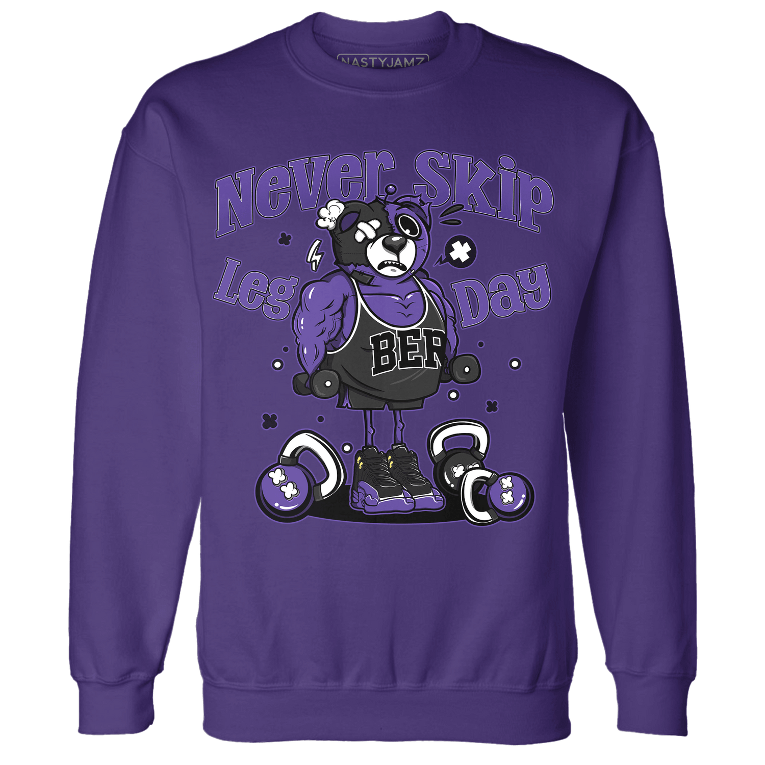 Field Purple 12s Sweatshirt Match Leg Day BER - NastyJamz