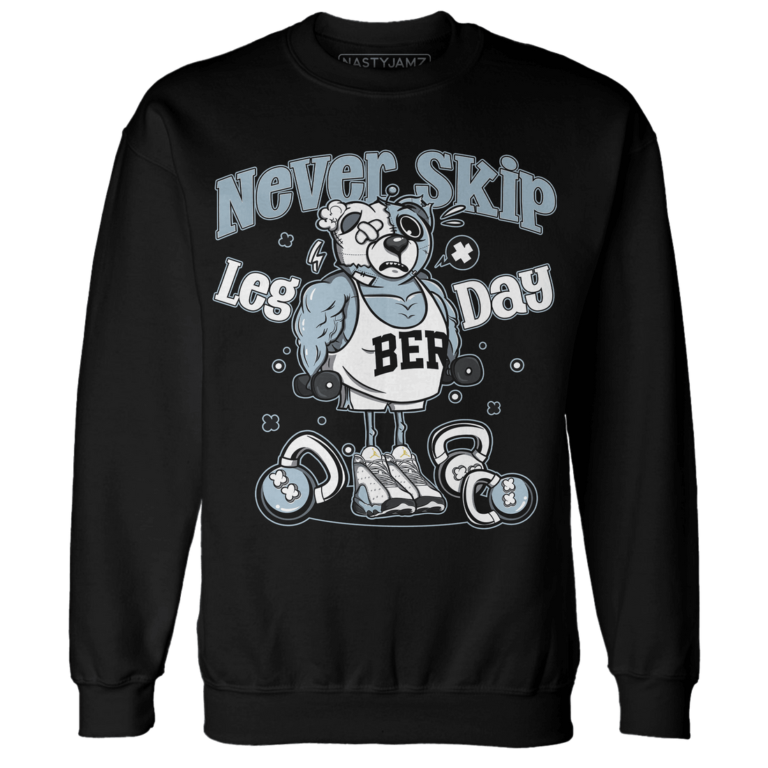 Blue Grey 13s Sweatshirt Match Leg Day BER - NastyJamz