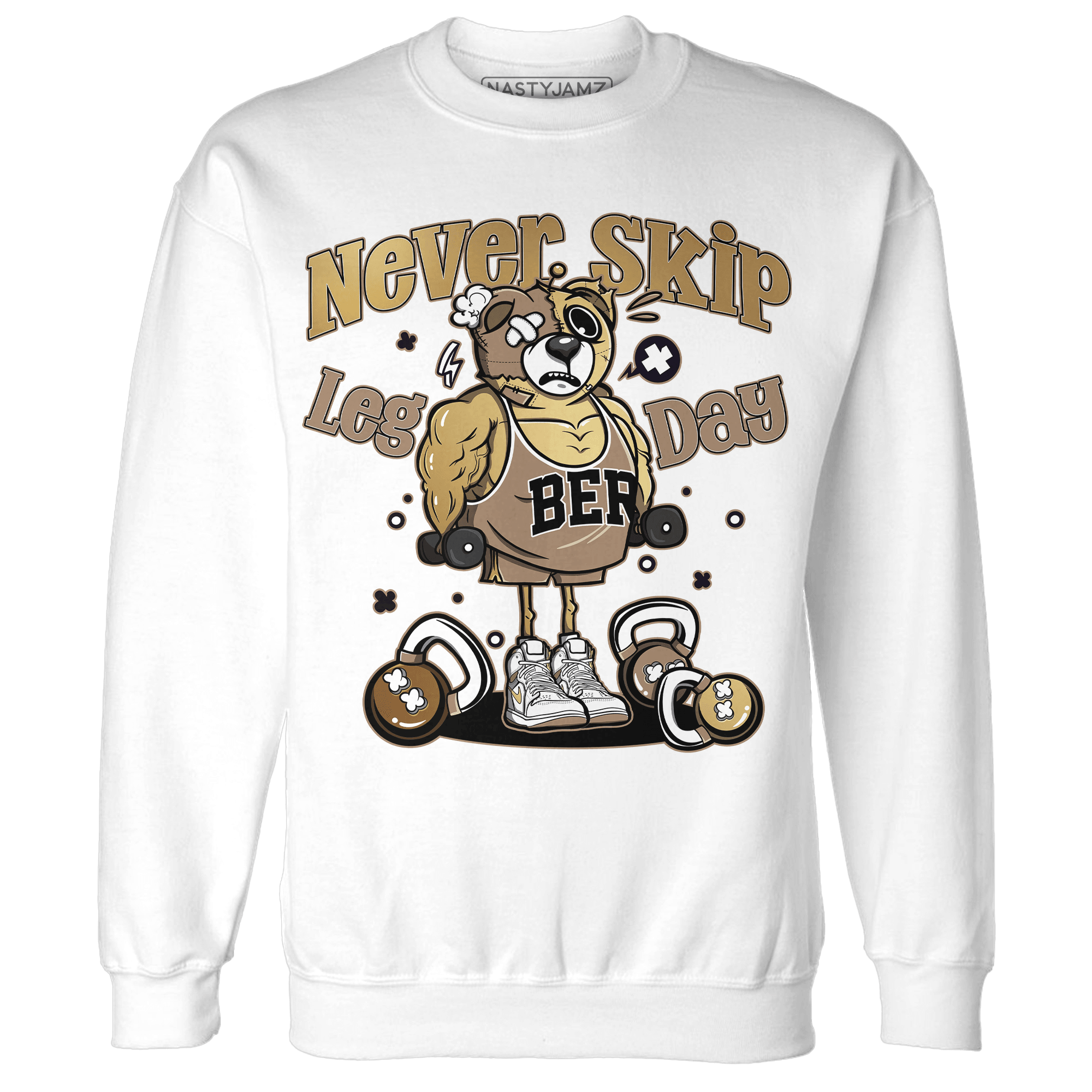 High OG Metallic Gold 1s Sweatshirt Match Leg Day BER - NastyJamz