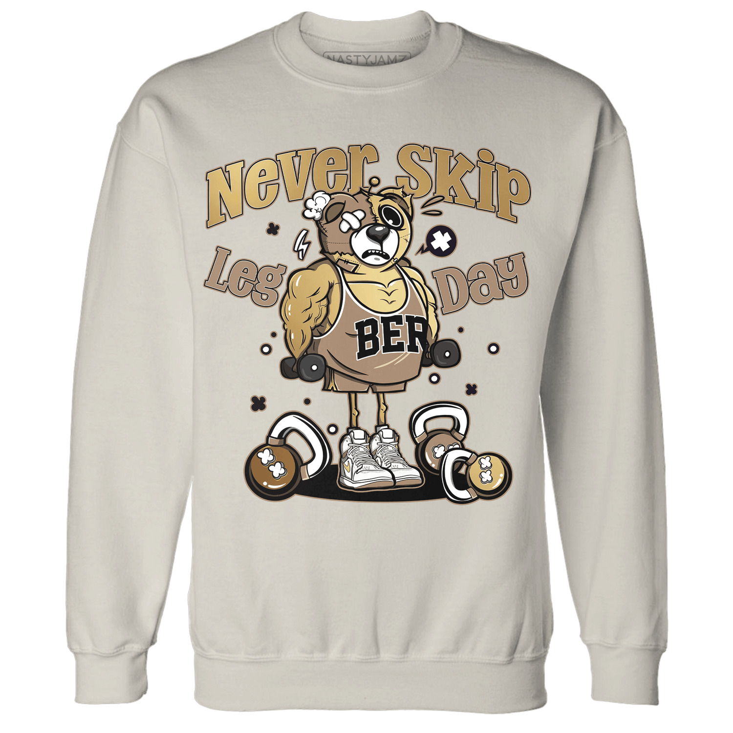 High OG Metallic Gold 1s Sweatshirt Match Leg Day BER - NastyJamz