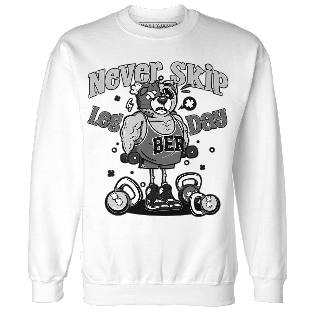 Retro High OG Black White 1s Sweatshirt Match Leg Day BER - NastyJamz