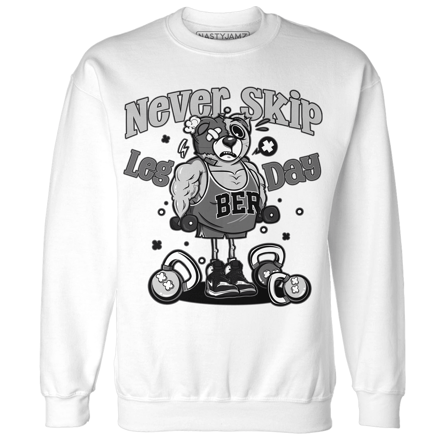 Retro High OG Black White 1s Sweatshirt Match Leg Day BER - NastyJamz