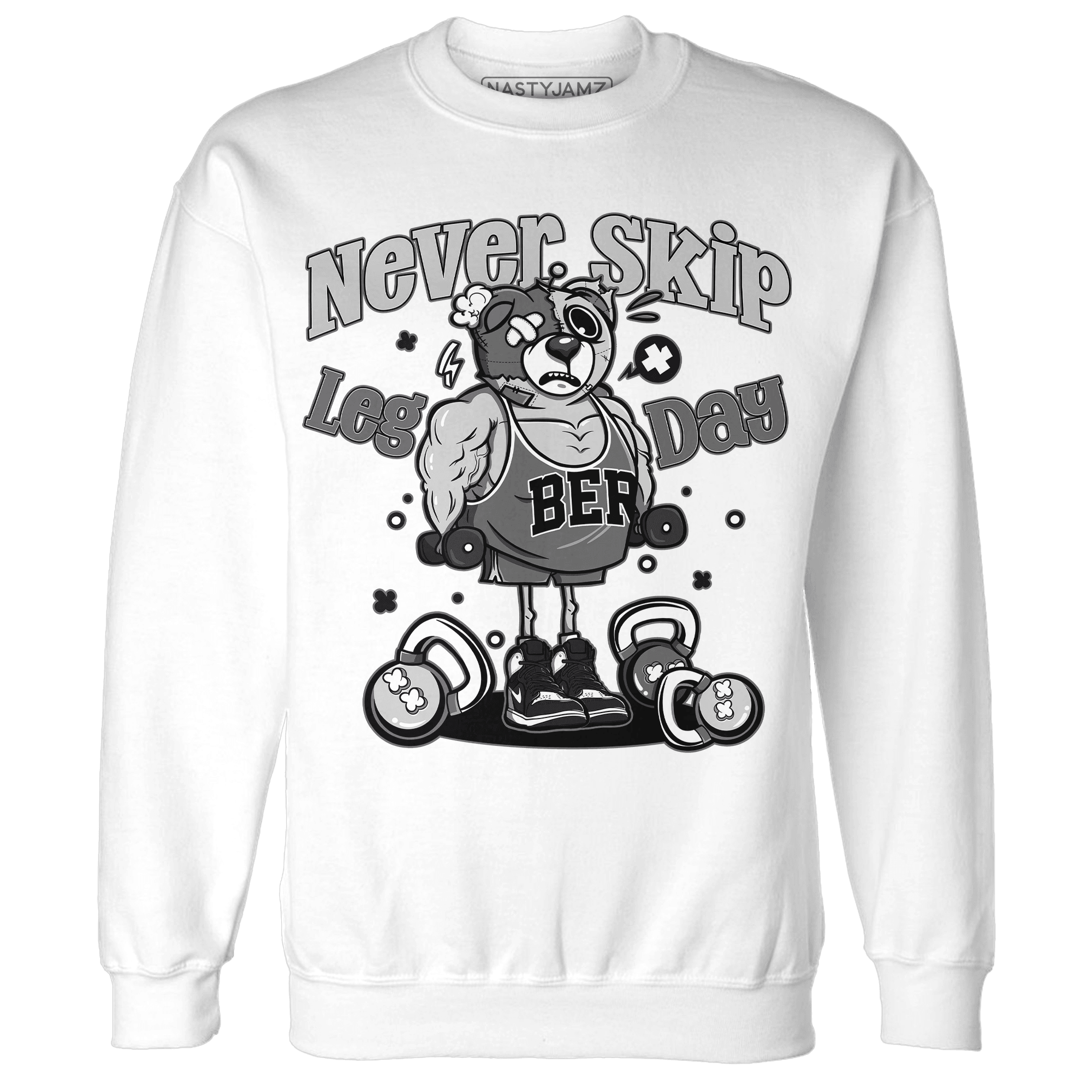 Retro High OG Black White 1s Sweatshirt Match Leg Day BER - NastyJamz