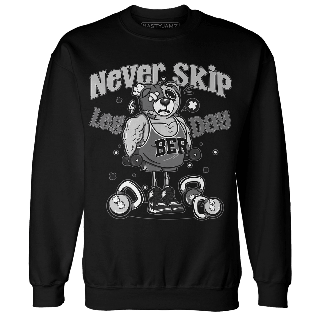 Retro High OG Black White 1s Sweatshirt Match Leg Day BER - NastyJamz