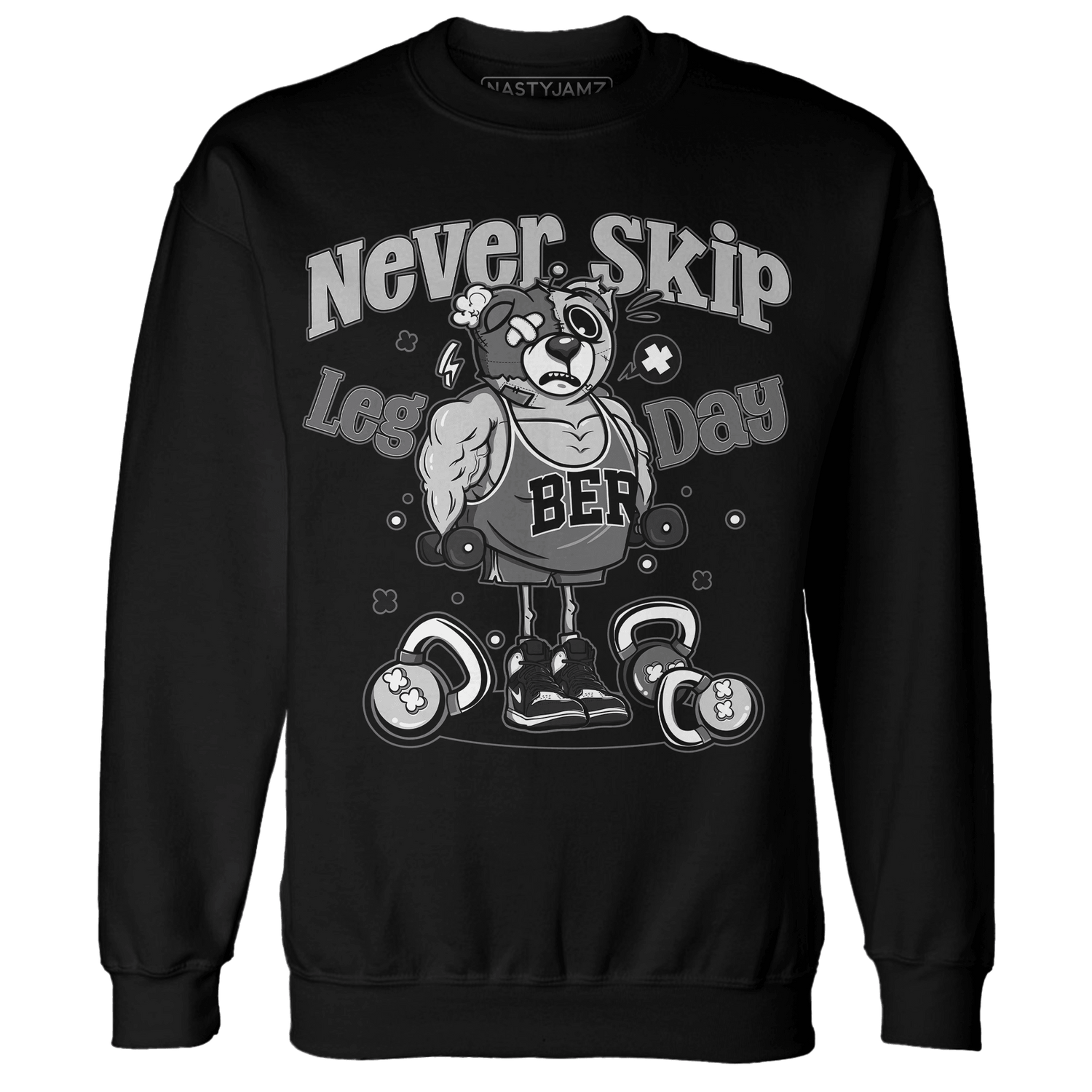 Retro High OG Black White 1s Sweatshirt Match Leg Day BER - NastyJamz