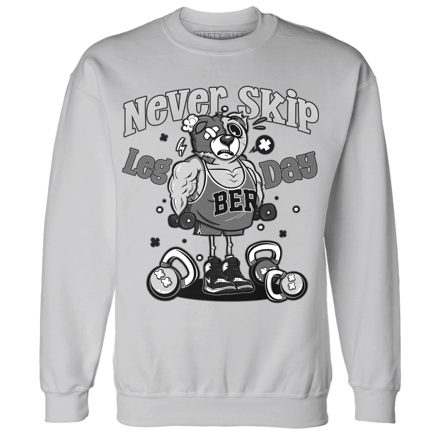 Retro High OG Black White 1s Sweatshirt Match Leg Day BER - NastyJamz
