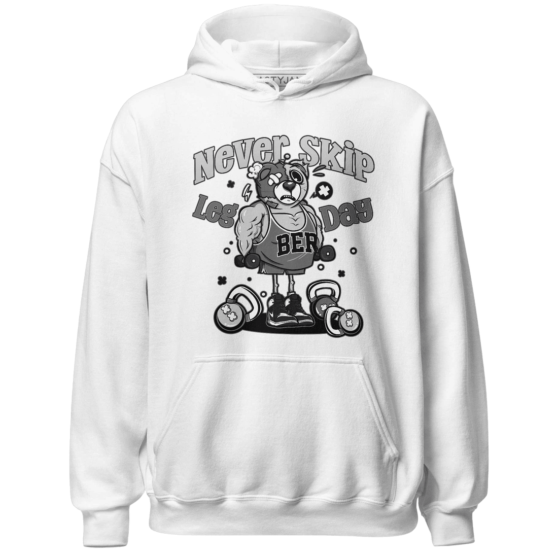 Retro High OG Black White 1s Hoodie Match Leg Day BER - NastyJamz