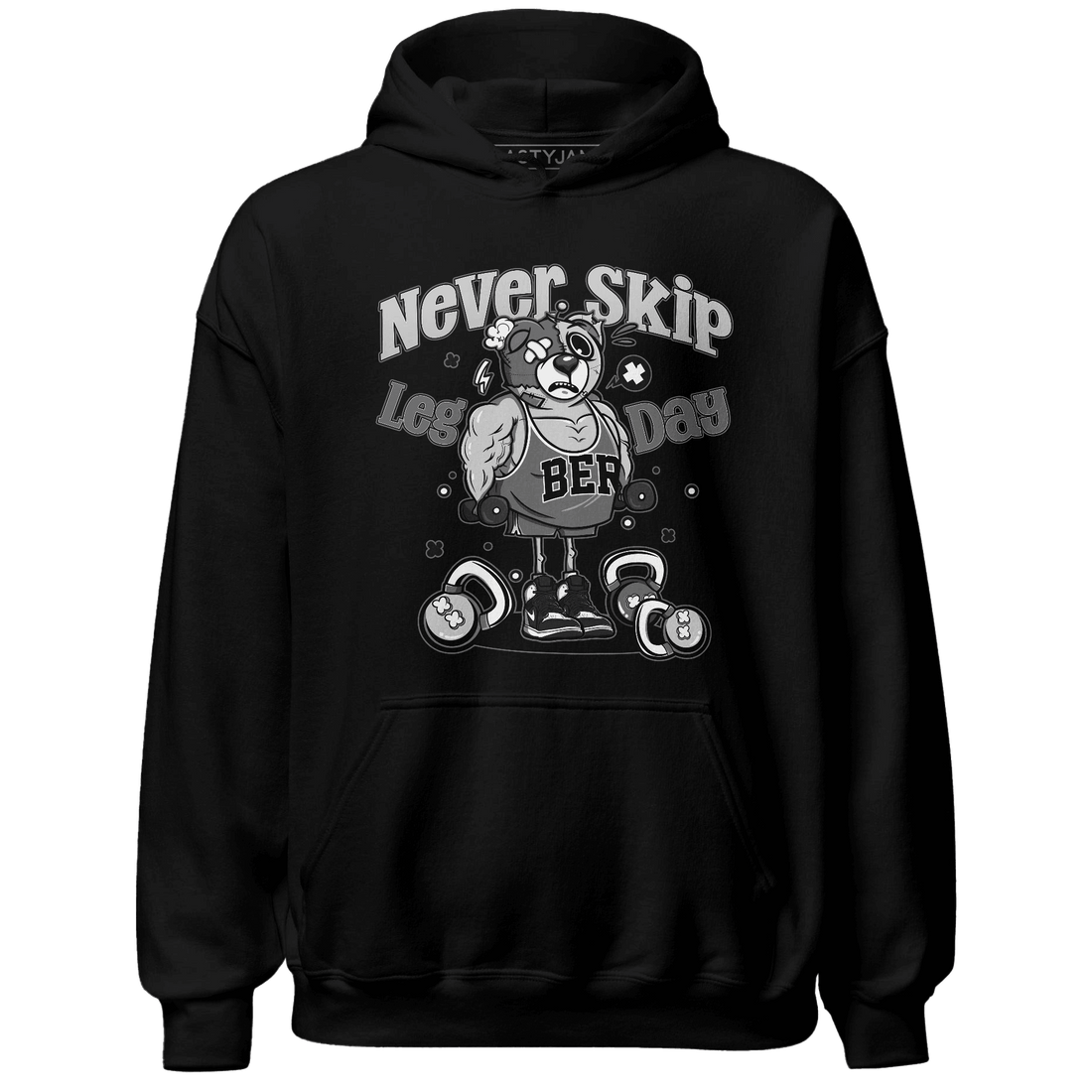 Retro High OG Black White 1s Hoodie Match Leg Day BER - NastyJamz