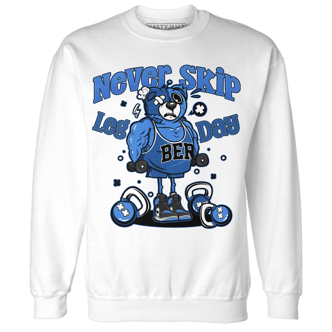 University Blue Toe 1s Sweatshirt Match Leg Day BER - NastyJamz