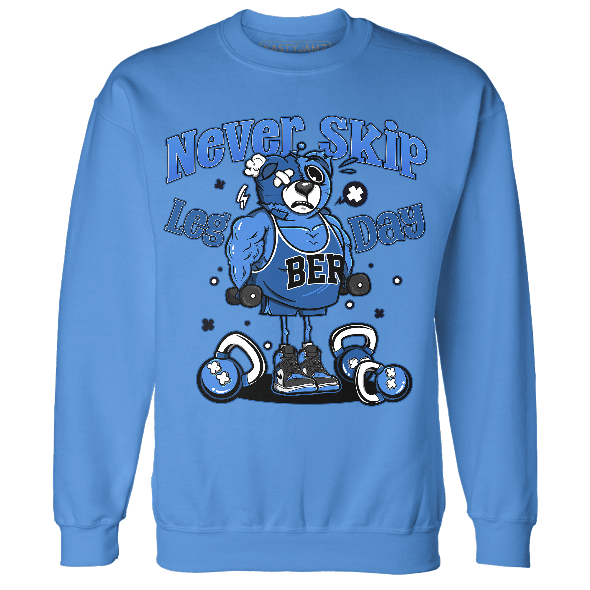 University Blue Toe 1s Sweatshirt Match Leg Day BER - NastyJamz