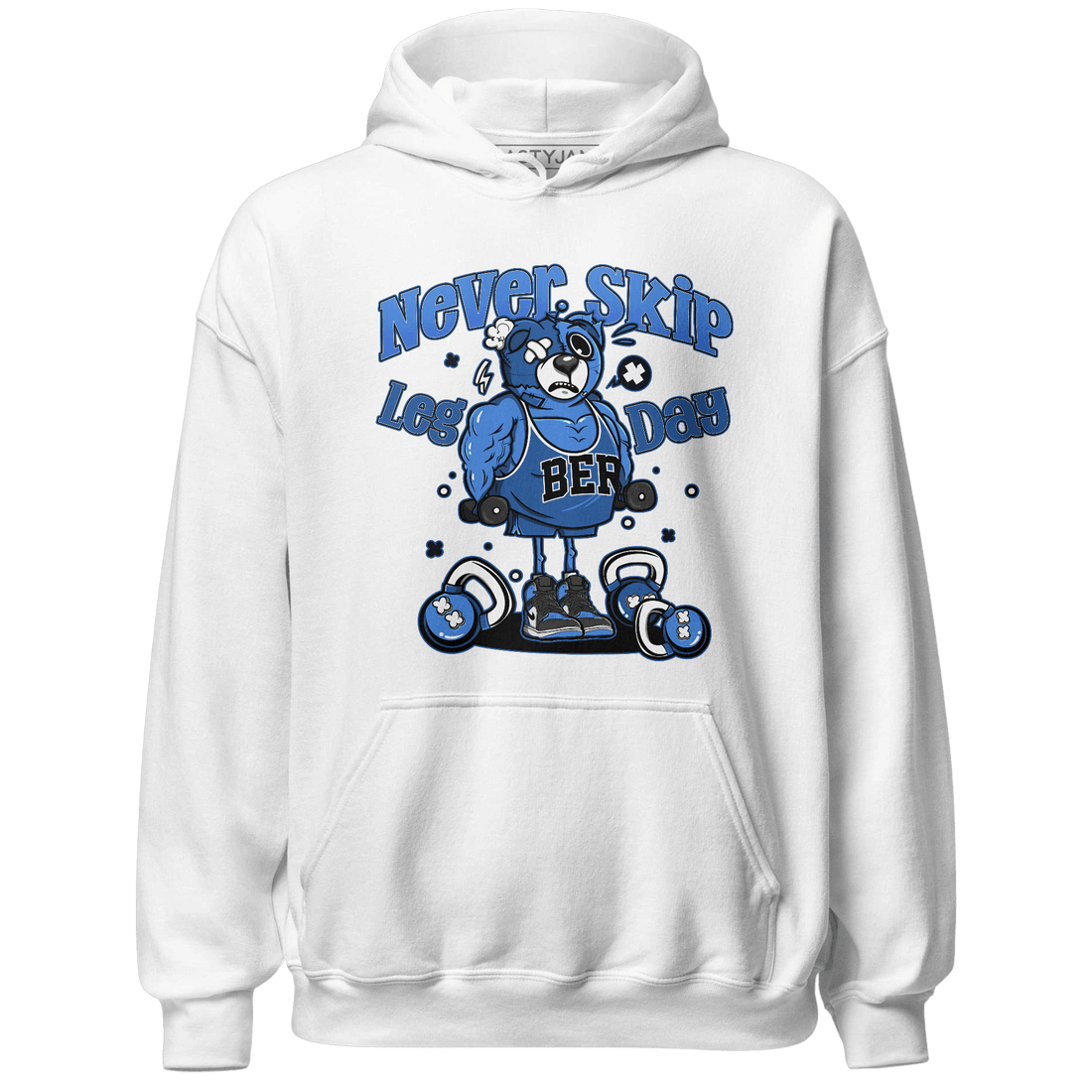 University Blue Toe 1s Hoodie Match Leg Day BER - NastyJamz