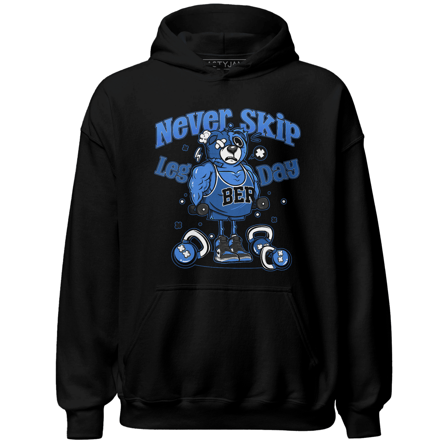 University Blue Toe 1s Hoodie Match Leg Day BER - NastyJamz