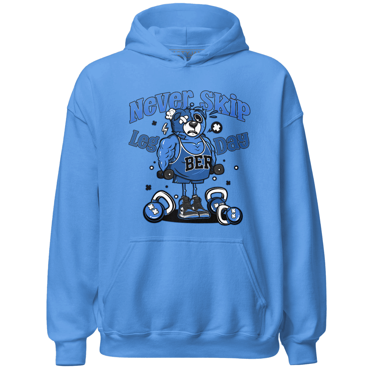 University Blue Toe 1s Hoodie Match Leg Day BER - NastyJamz