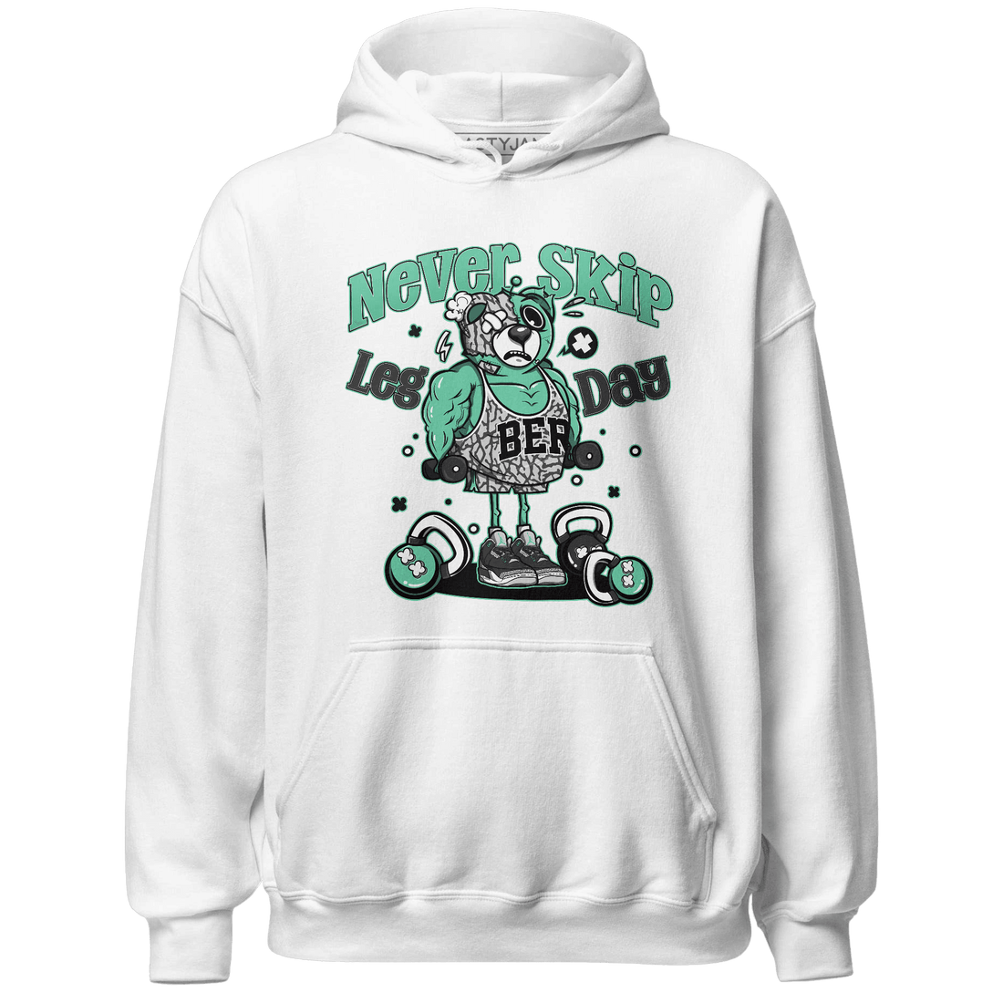 Green Glow 3s Hoodie Match Leg Day BER - NastyJamz