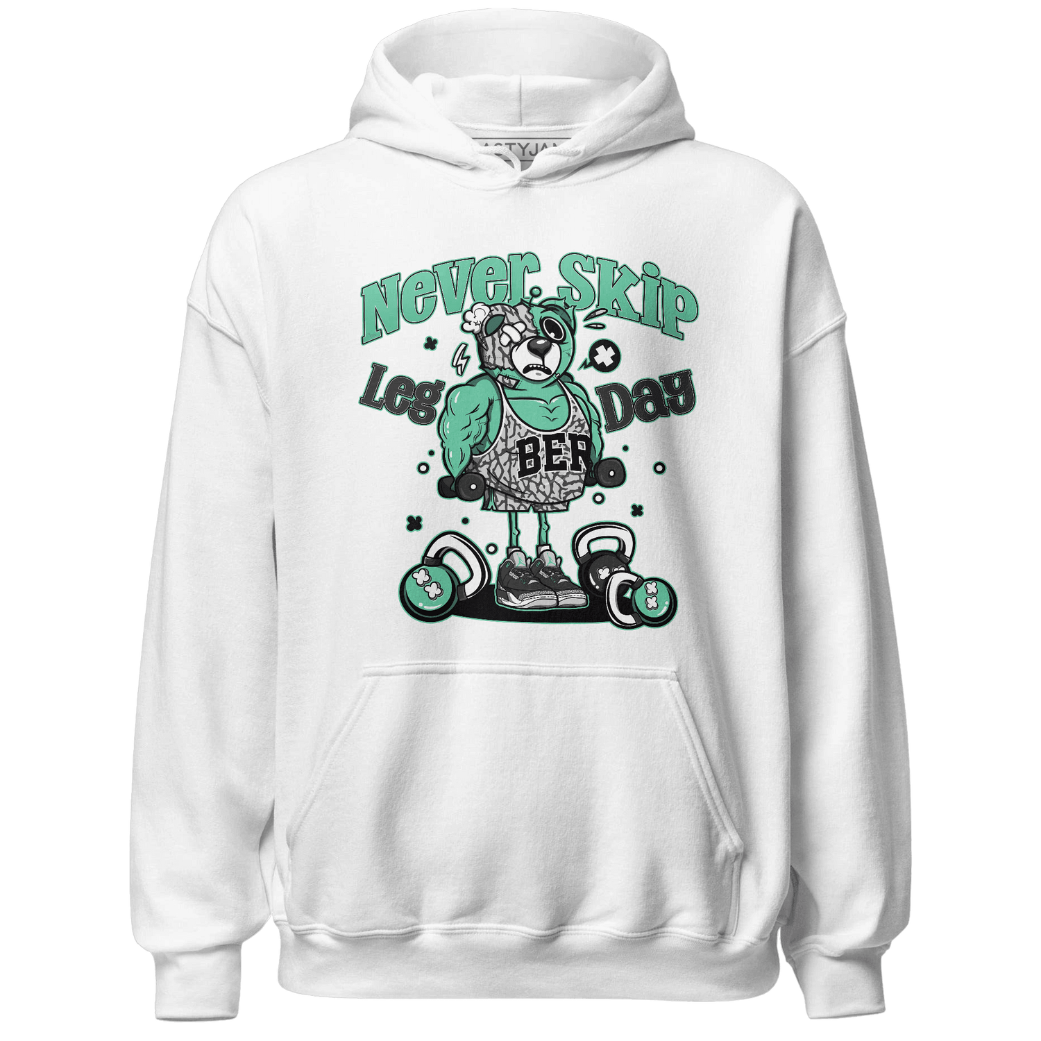 Green Glow 3s Hoodie Match Leg Day BER - NastyJamz