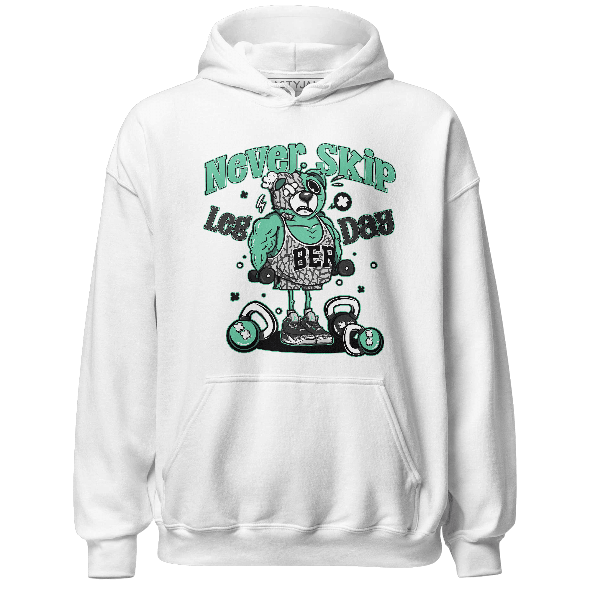 Green Glow 3s Hoodie Match Leg Day BER - NastyJamz