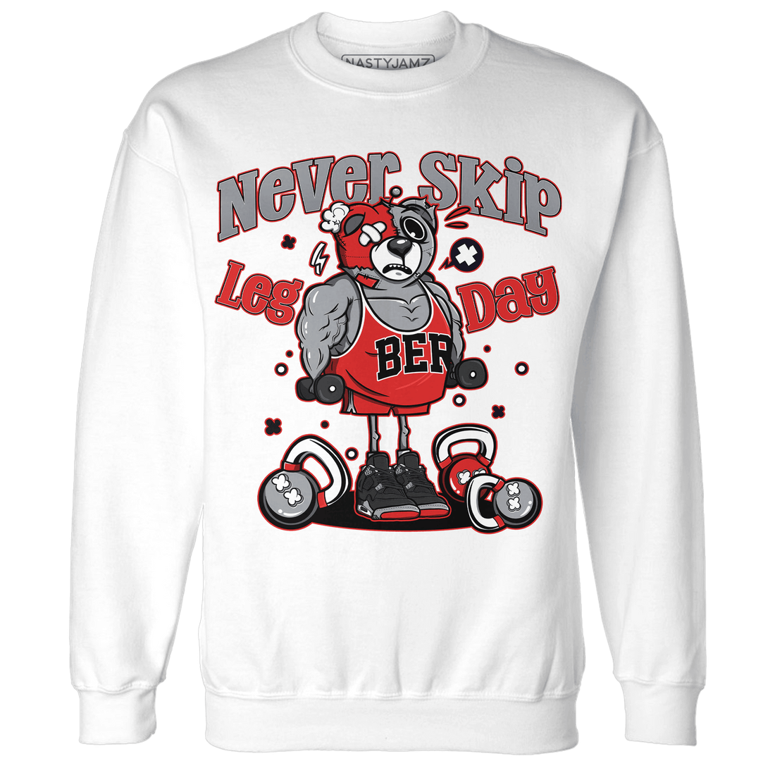 Bred Reimagined 4s Sweatshirt Match Leg Day BER - NastyJamz