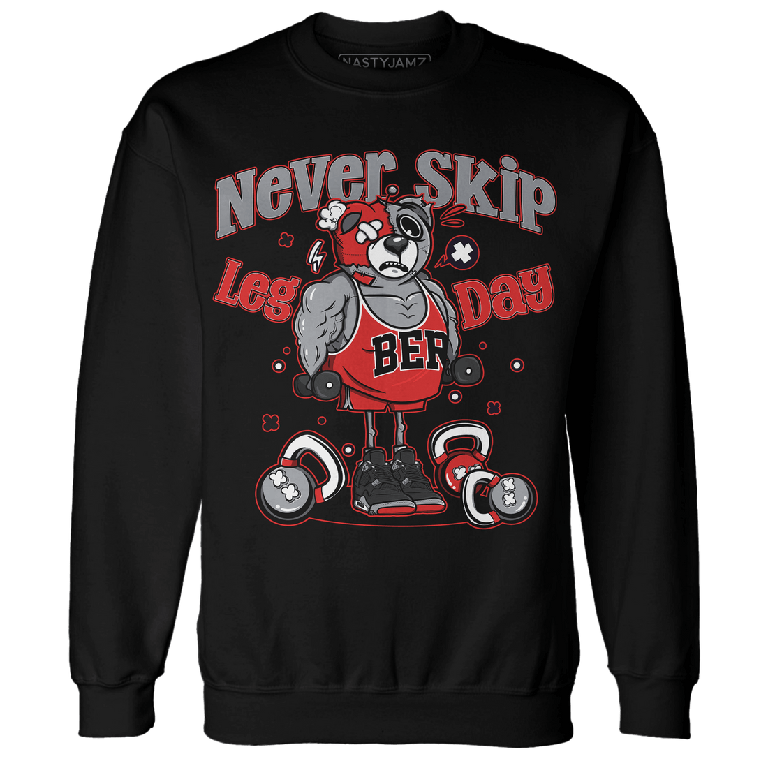 Bred Reimagined 4s Sweatshirt Match Leg Day BER - NastyJamz