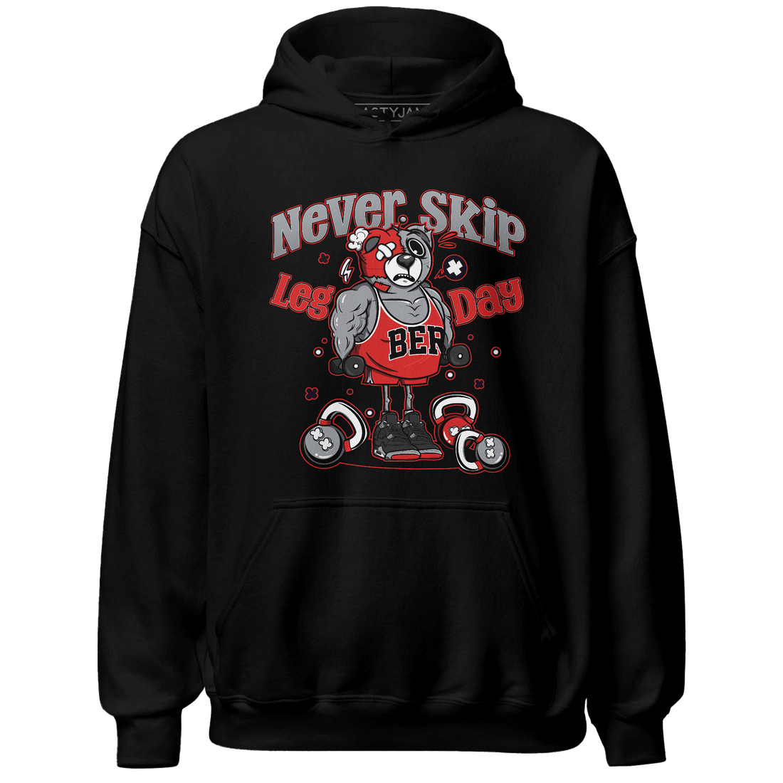 Bred Reimagined 4s Hoodie Match Leg Day BER - NastyJamz