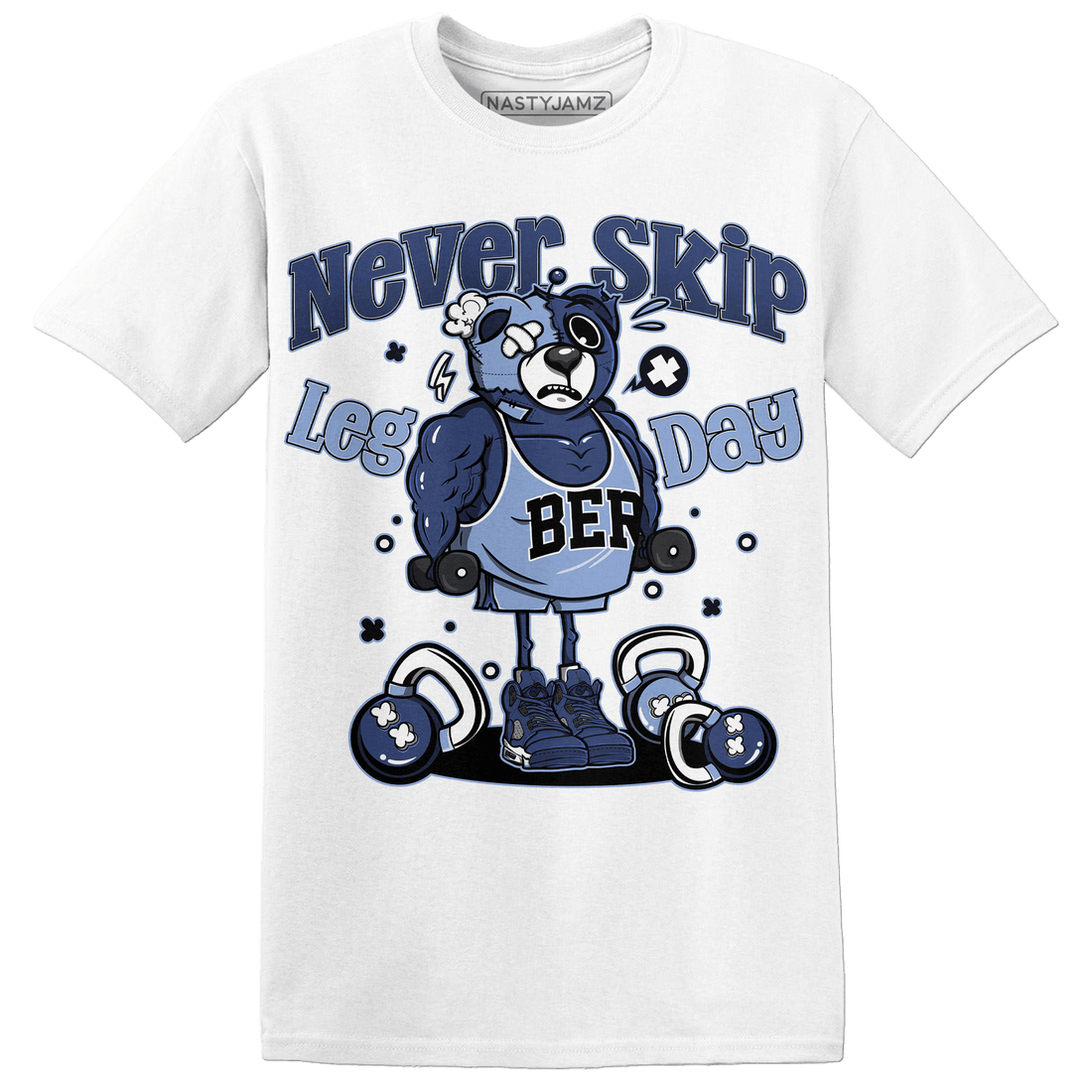 Midnight Navy 5s T Shirt Match Leg Day BER - NastyJamz