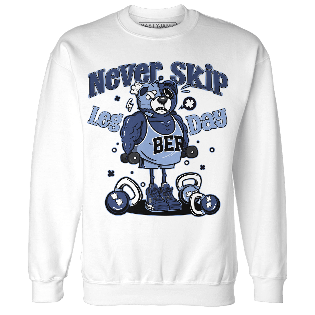 Midnight Navy 5s Sweatshirt Match Leg Day BER - NastyJamz