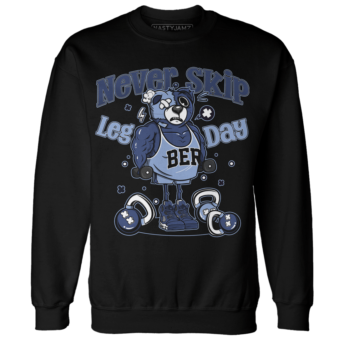 Midnight Navy 5s Sweatshirt Match Leg Day BER - NastyJamz
