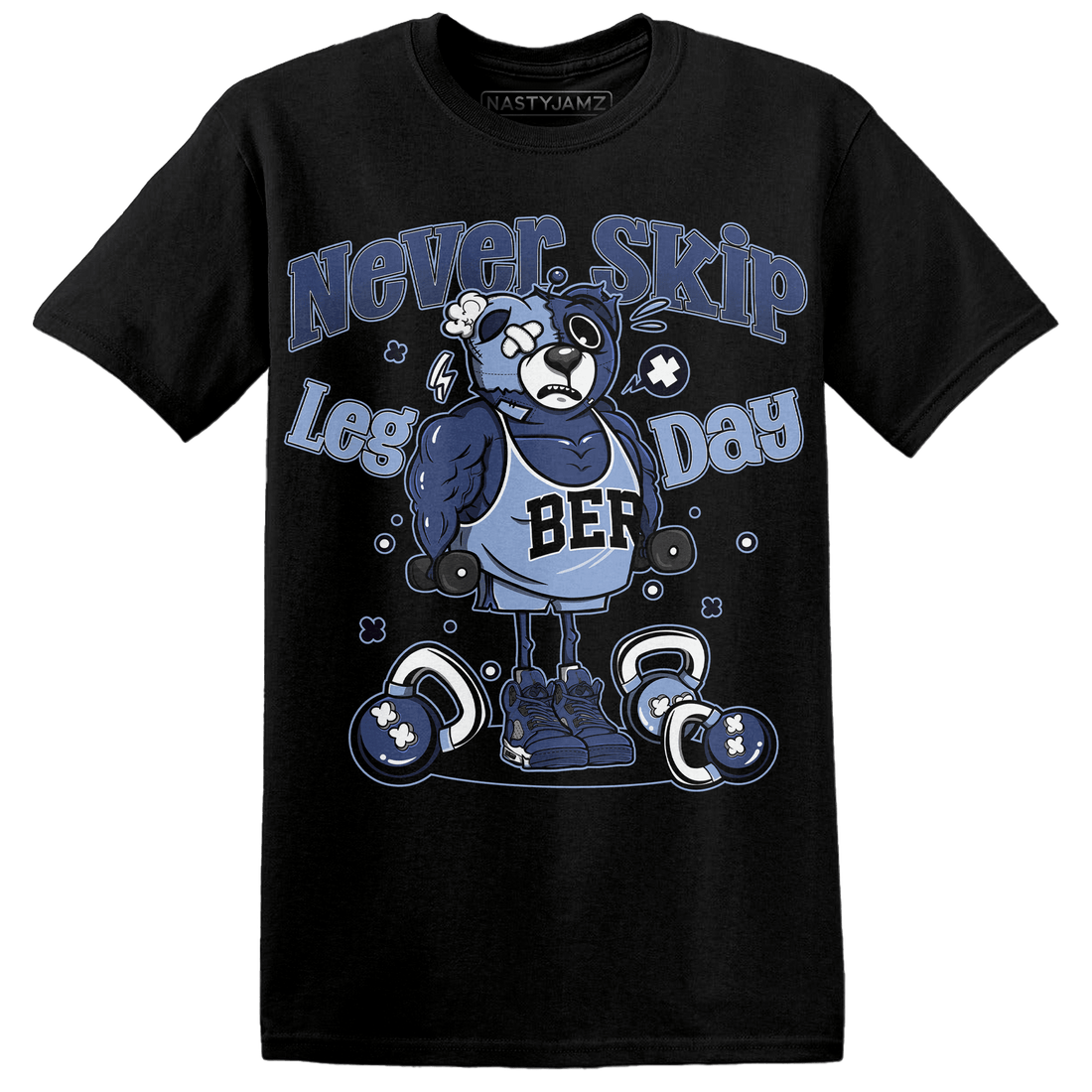 Midnight Navy 5s T Shirt Match Leg Day BER - NastyJamz