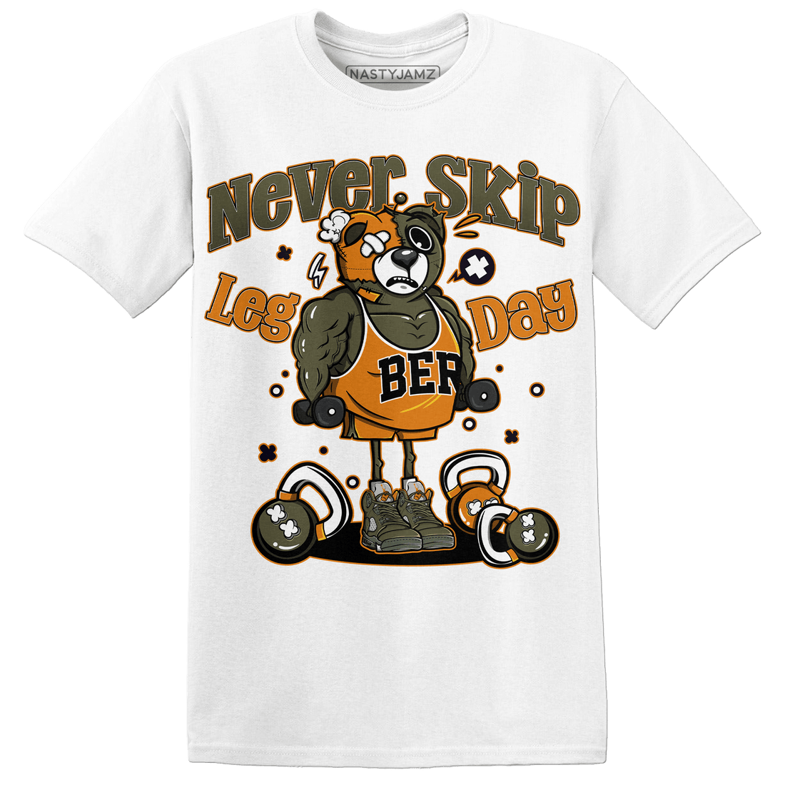 Olive 5s T Shirt Match Leg Day BER - NastyJamz