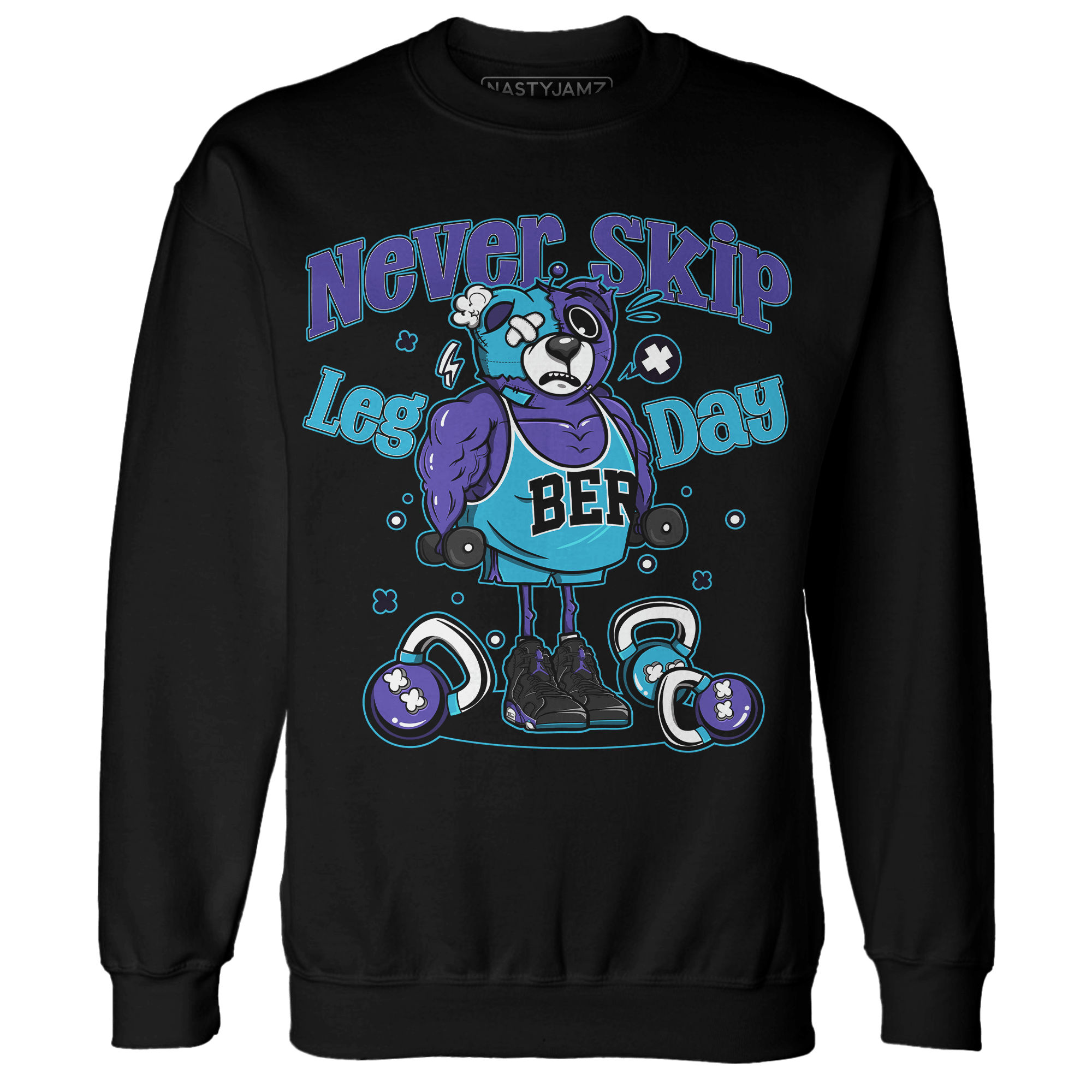 Aqua 6s Sweatshirt Match Leg Day BER - NastyJamz