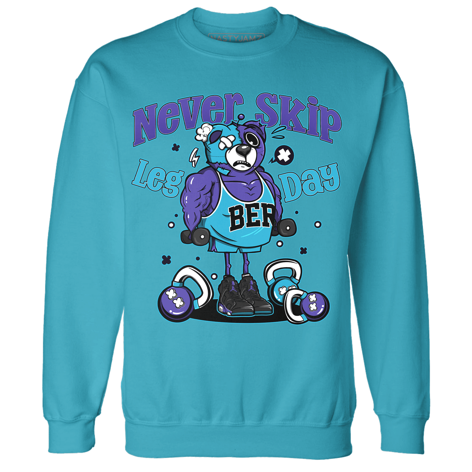 Aqua 6s Sweatshirt Match Leg Day BER - NastyJamz