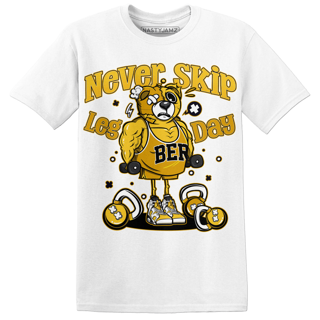 Yellow Ochre 6s T Shirt Match Leg Day BER - NastyJamz