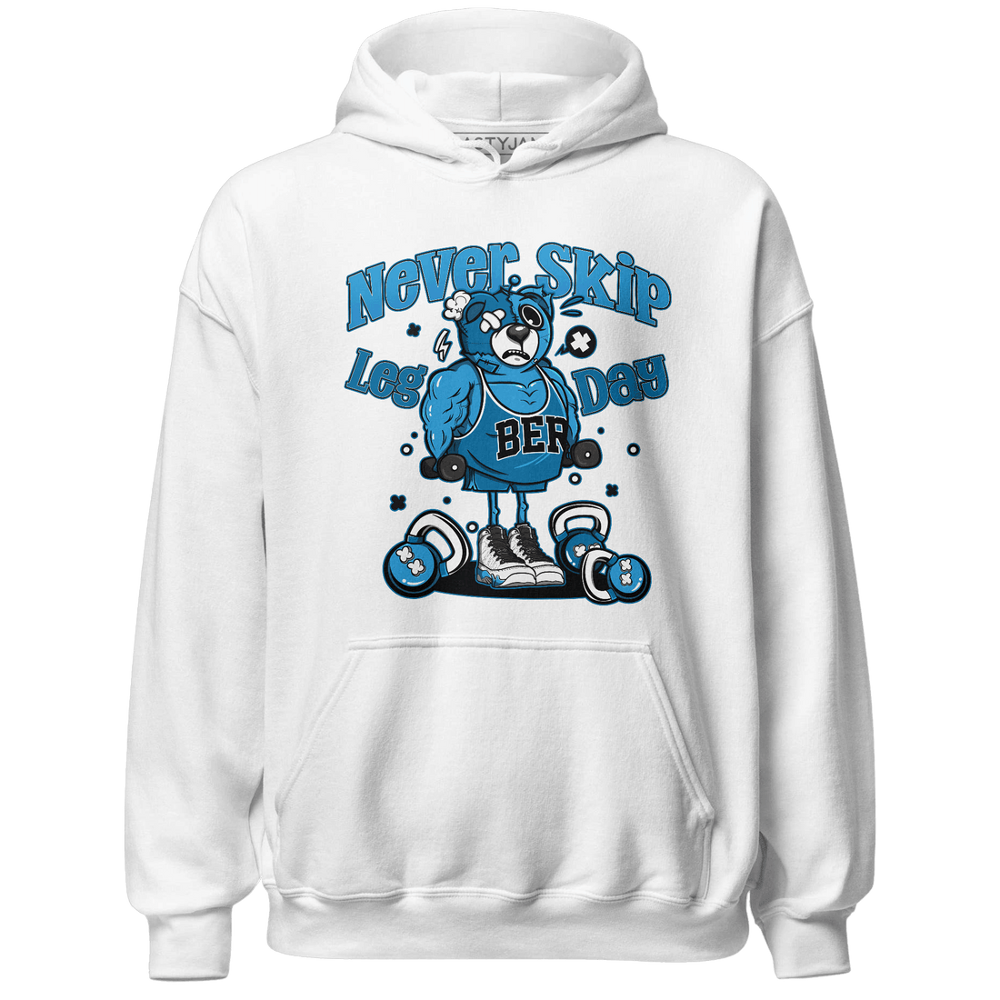 Powder Blue 9s Hoodie Match Leg Day BER - NastyJamz