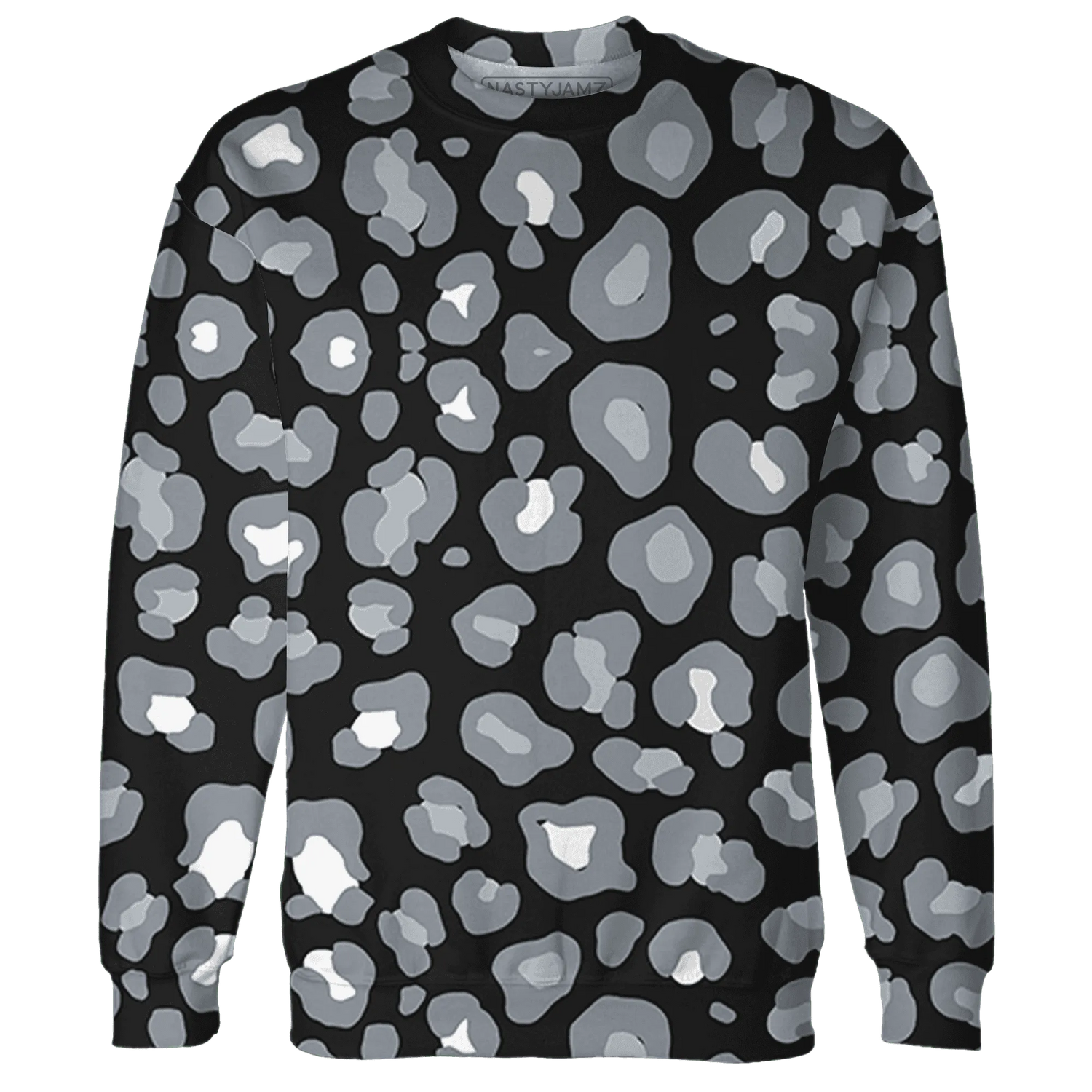 Wolf-Grey-12s-Sweatshirt-Match-Leopard-Pattern-3D