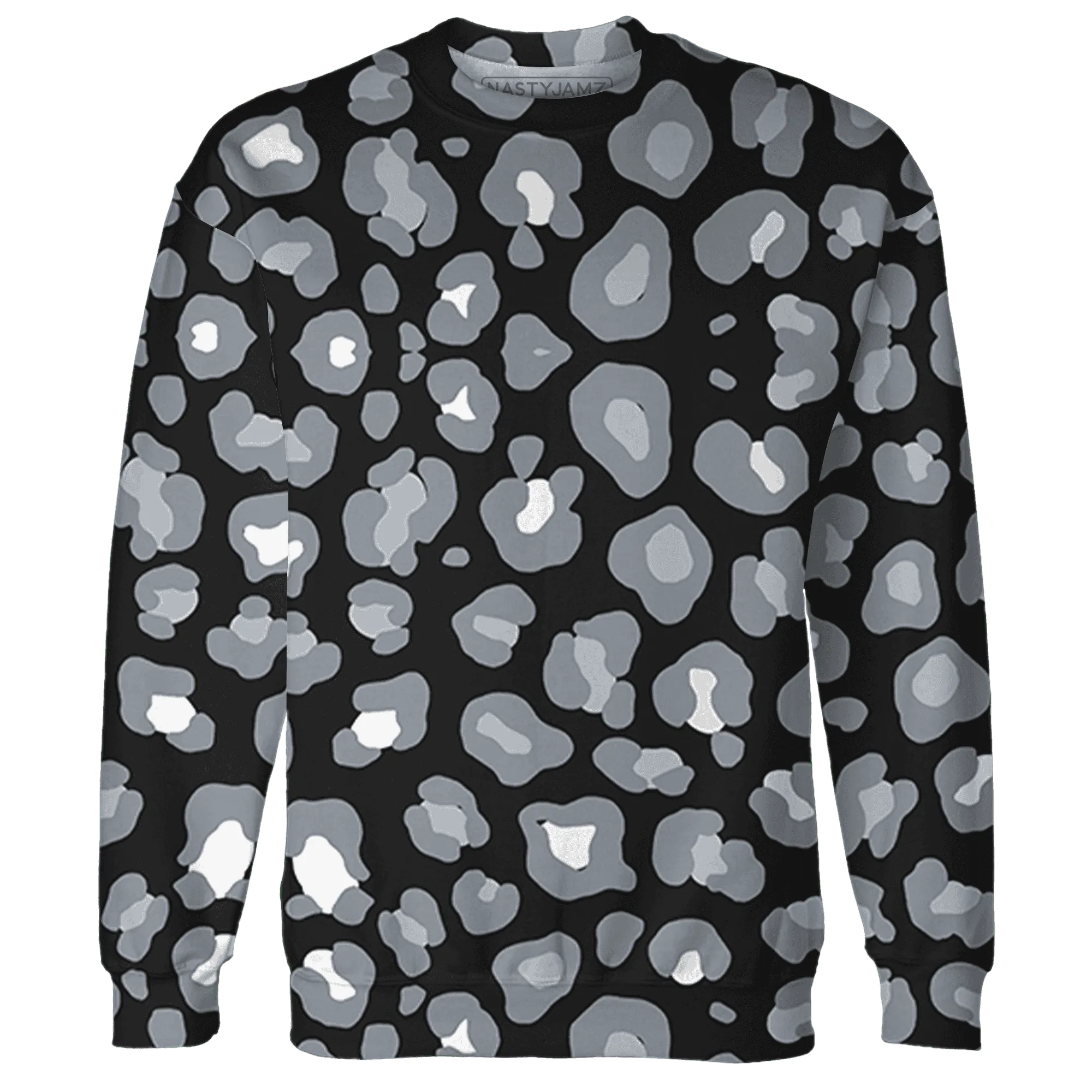 Wolf-Grey-12s-Sweatshirt-Match-Leopard-Pattern-3D