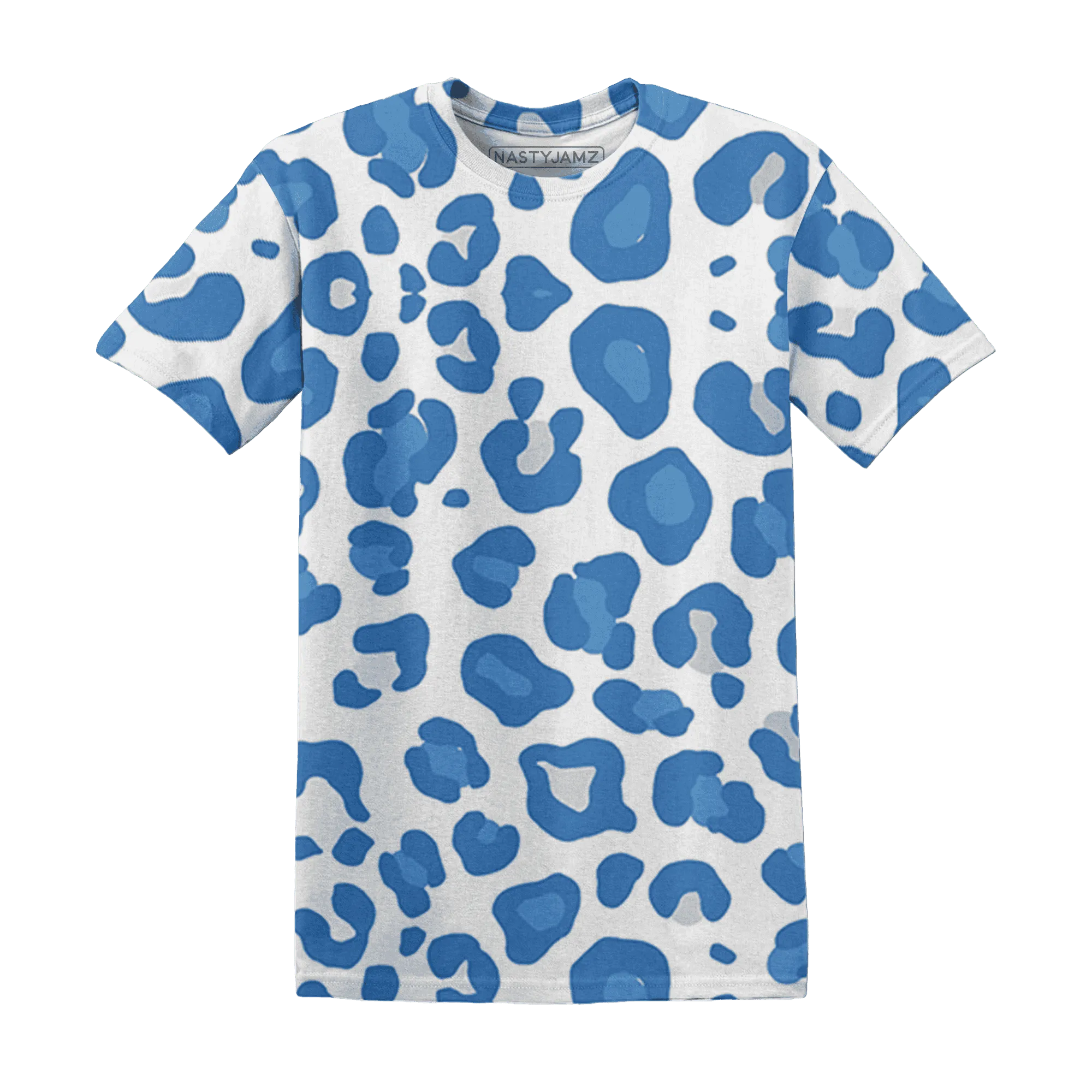 Carolina-Blue-Univercitii-17s-T-Shirt-Match-Leopard-Pattern-3D
