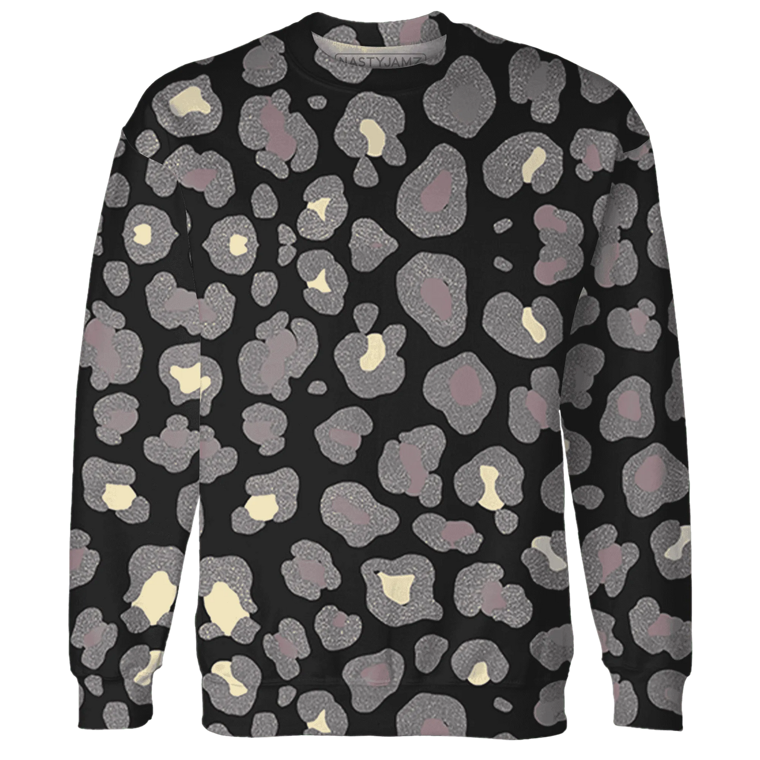 Black-Violet-Ore-3s-Sweatshirt-Match-Leopard-Pattern-3D